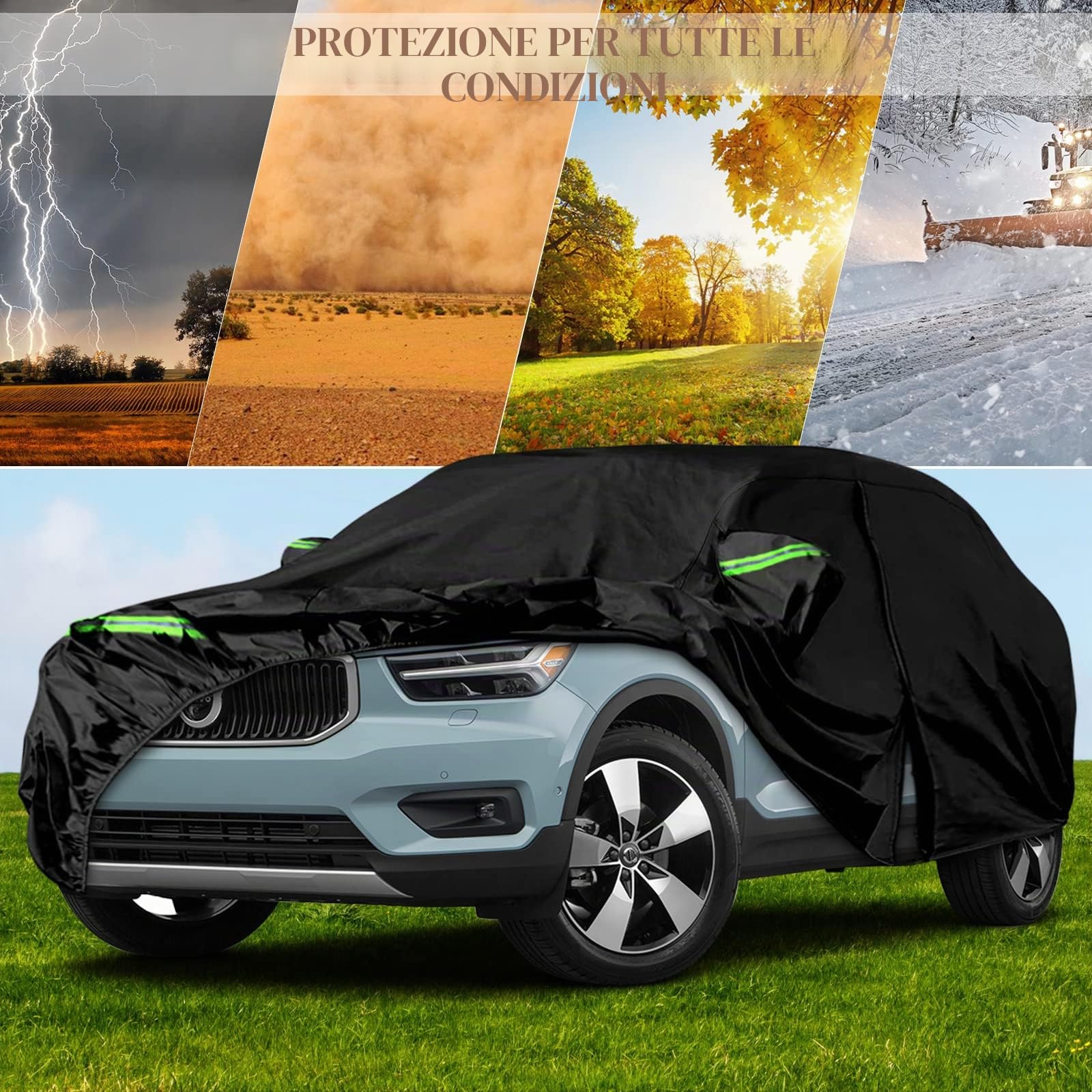 Telo Copriauto da Esterno Compatibile con 2017-2024 Volvo XC40, 2021-2024 VolvoC40, Copertura per Auto Telo Copriauto Impermeabile Traspirante protezione da UV, neve, pioggia, polvere