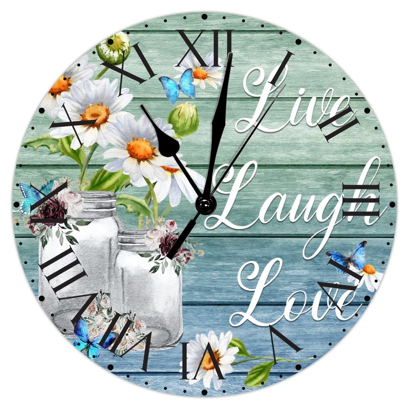 Horloge murale PVC chiffres romains silencieuse maison salon