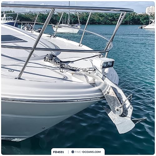 Vista 78 de Five Oceans Windlass Anchor Rode y cadena, cuerda de anclaje empalmada a mano y kit de cadena, cuerda de nailon de 3 hebras, cadena de acero