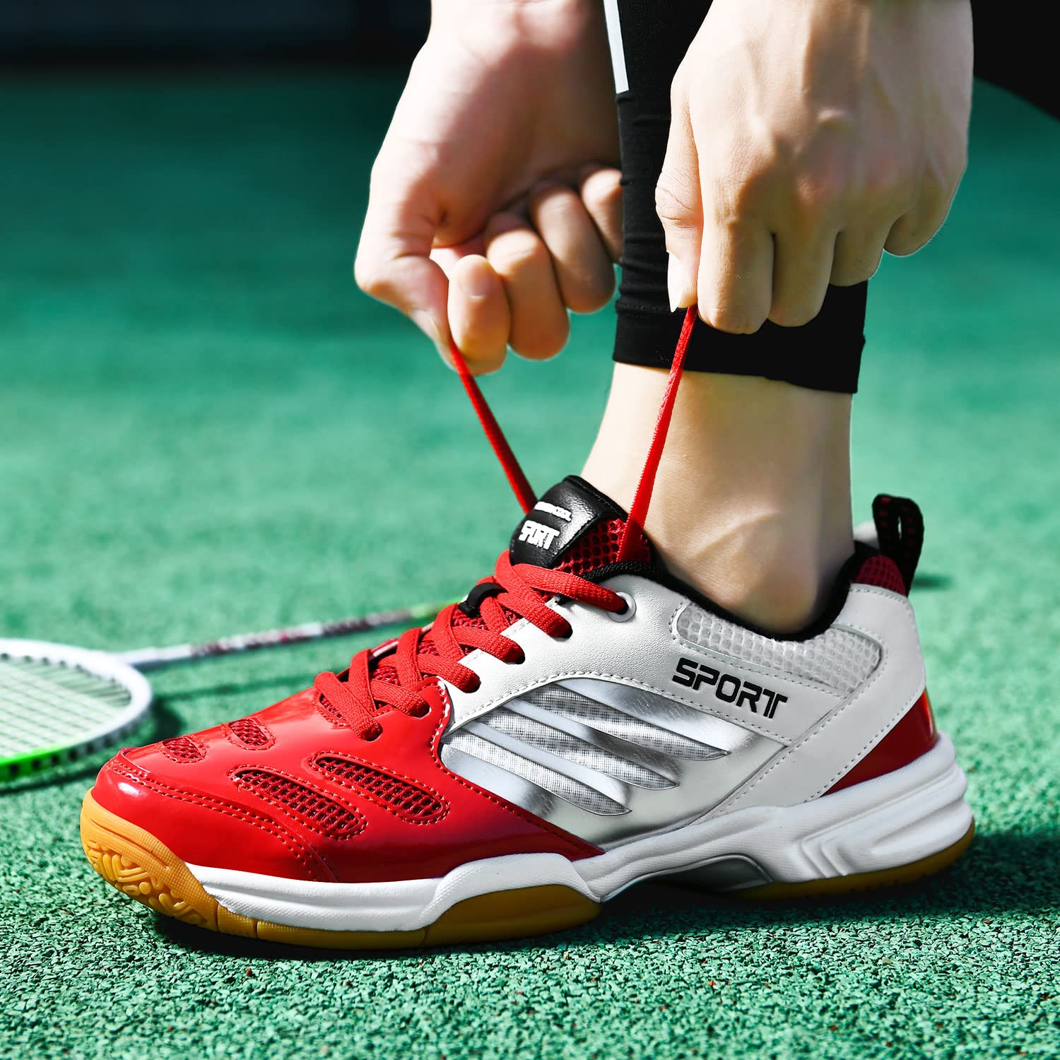 Zapatos de bádminton Unisex, Zapatos de bádminton Ligeros y Transpirables para Hombres y Mujeres