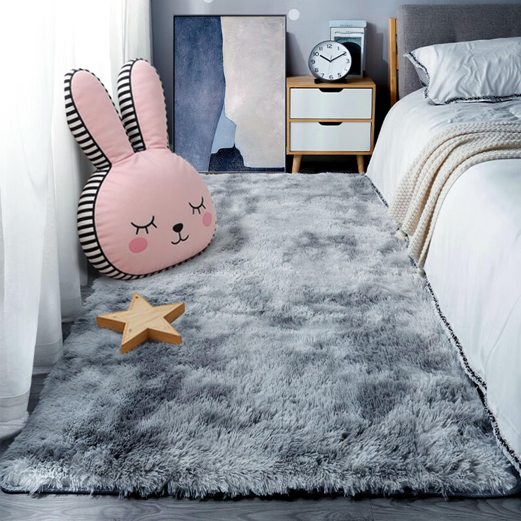 Tapis de salon à poil long haute densité douceur premium 260x370