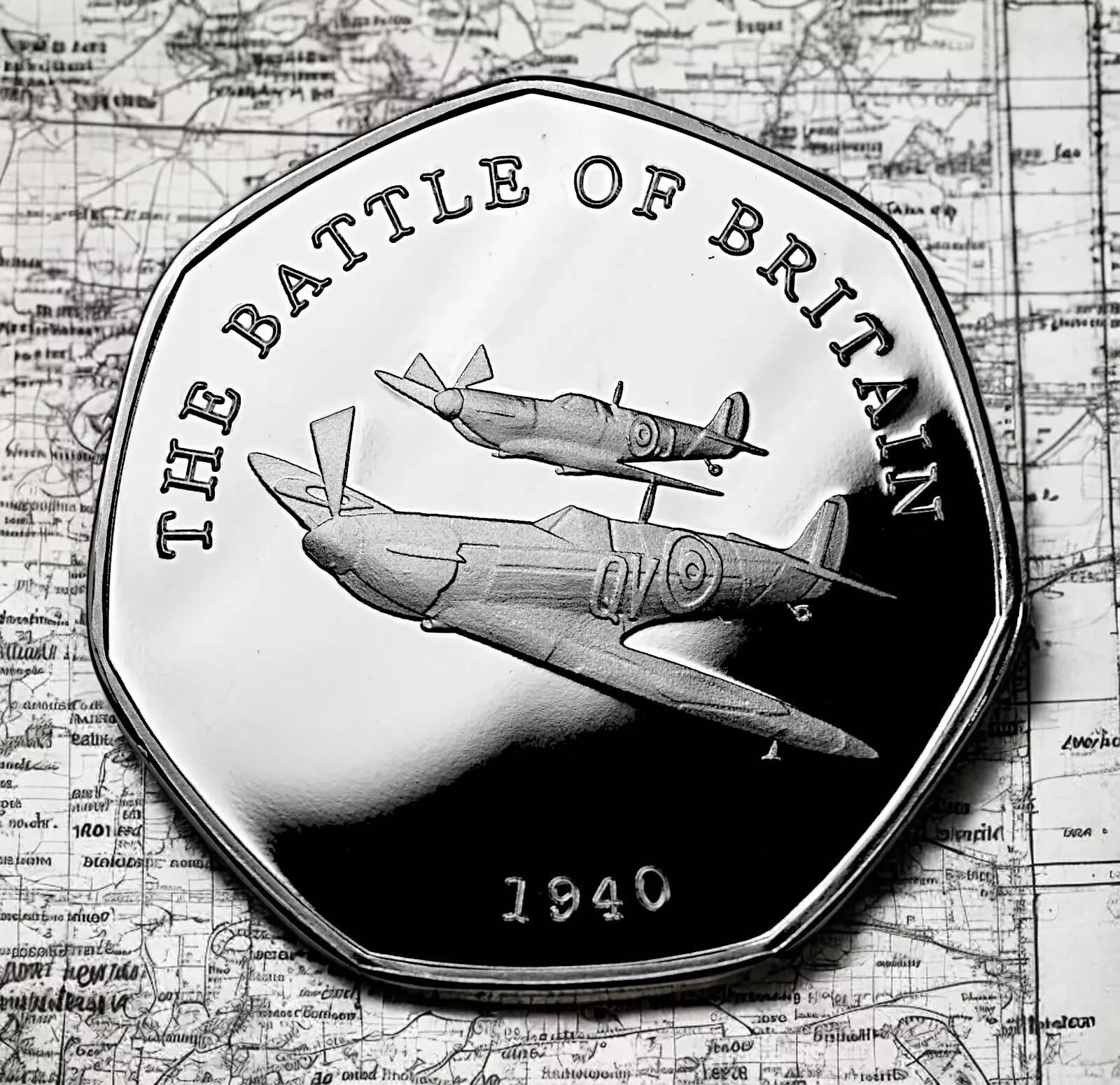 The Commemorative Coin Company Silver The Battle Of Britain & Supermarine Spitfire Commemorative. Ww2 1940 Albums/Collection/Collectable/British History