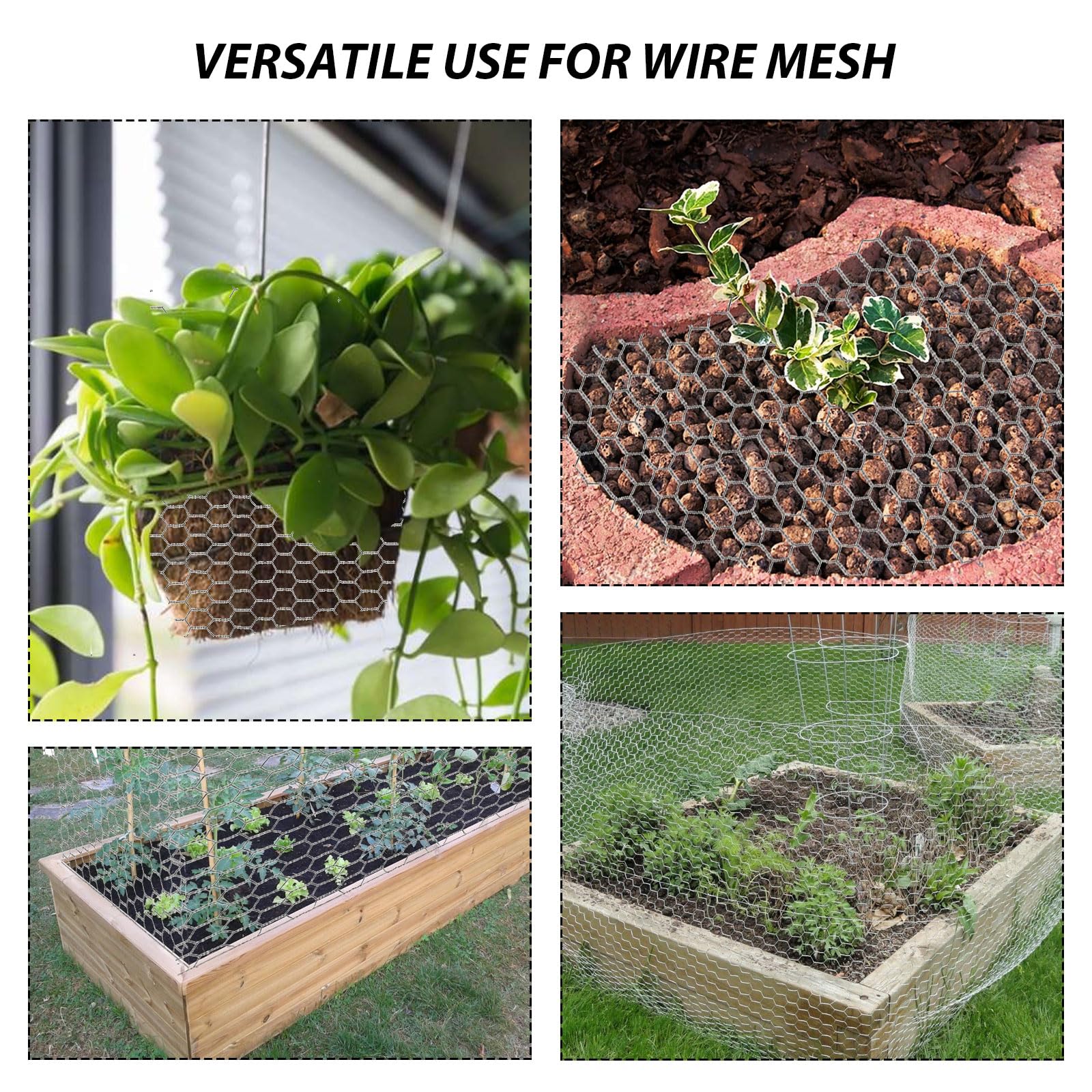 Grillage à Poulet De 40 X 602 Cm En Maille Galvanisée Hexagonale Pour Clôture, Clôture De Jardin Pour Animaux Domestiques, Lapins, Poulets Avec 100 Attaches à Câble