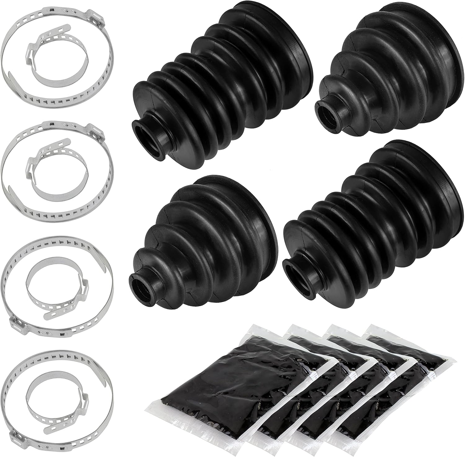 Caltric Rear Axle Inner Outer CV Boot Kit 2 Sets Compatible With John Deere AM141488 AM141487