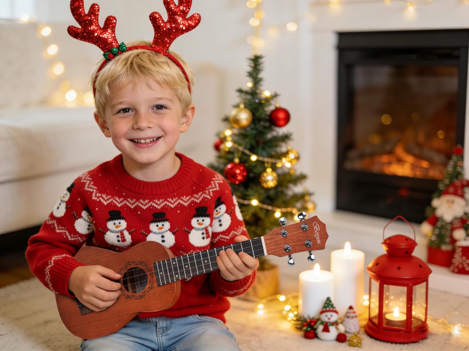 Besyou 21 Inches Beginner Ukulele Kids Travel Student Uku Wooden Soprano Mahogany Ukelele Kits with Tuner Gig Bag Strap Carbon Nylon String Picks Cloth Gift Choice (Ma) 21 Inch Mahogany