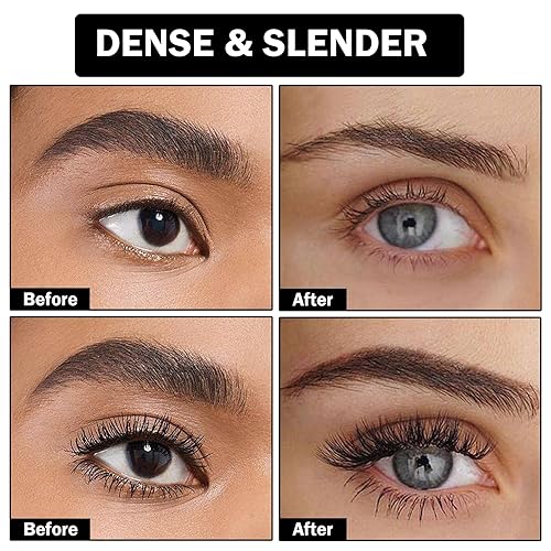 Miniatura 3 de Máscara de pestañas 2 en 1, para dar volumen y alargar el cabello, extensiones de pestañas líquidas, 5 veces más larga, impermeable y lavable,