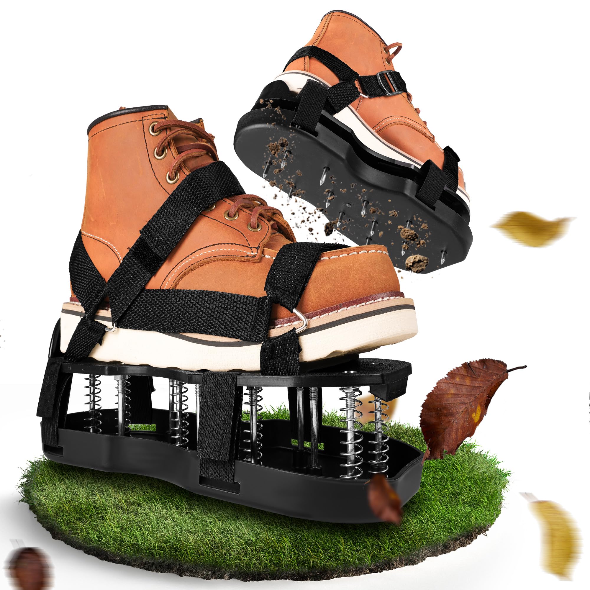 Vortix Nail Shoes Pro buty do paznokci, napowietrzacz trawnika ze stalowymi kolcami i sprężynami, buty do napowietrzania trawnika, idealne do wentylacji trawnika i spulchniania gleby