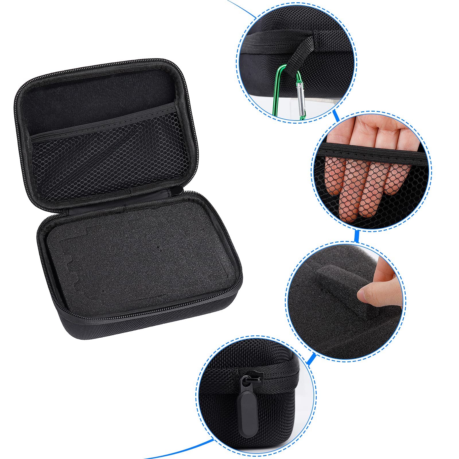QIMEI-SHOP Etui transportowe i podróżne kompatybilne z GoPro Hero 8/7/6/5/4/3+/3/2 Osmo Action Aparaty i akcesoria Czarny Mały