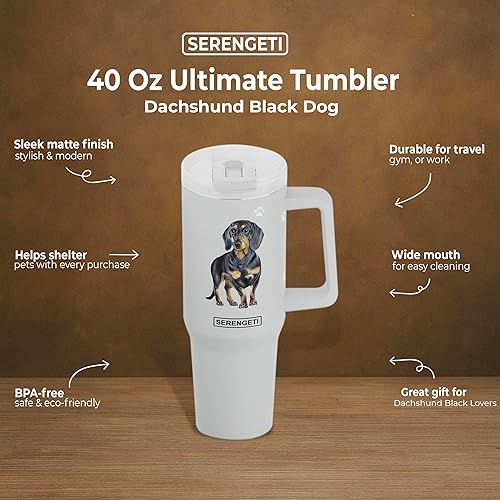 Miniatura 4 de SERENGETI Vaso Ultimate de 40 onzas con asa y popote, vaso aislado al vacío con popote y tapa, taza de viaje de acero inoxidable para los amantes de