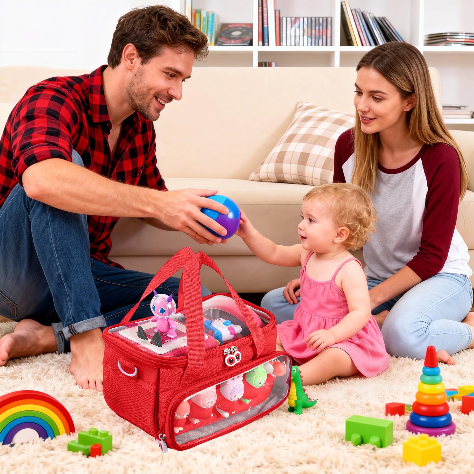 Étui de transport élégant et portable pour Toniebox pour protéger vos jouets musicaux lors de vos déplacements, Rouge, 10x6x5.9 inches, Moderne
