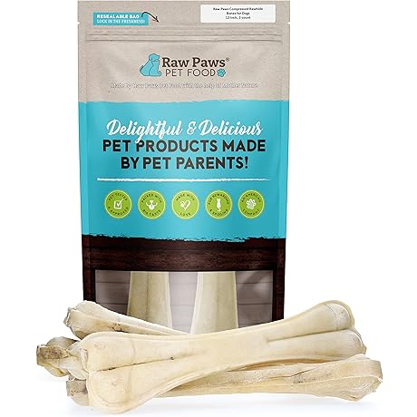 Raw Paws Made in USA Compressed Rawhide Bones for Dogs - 12"
