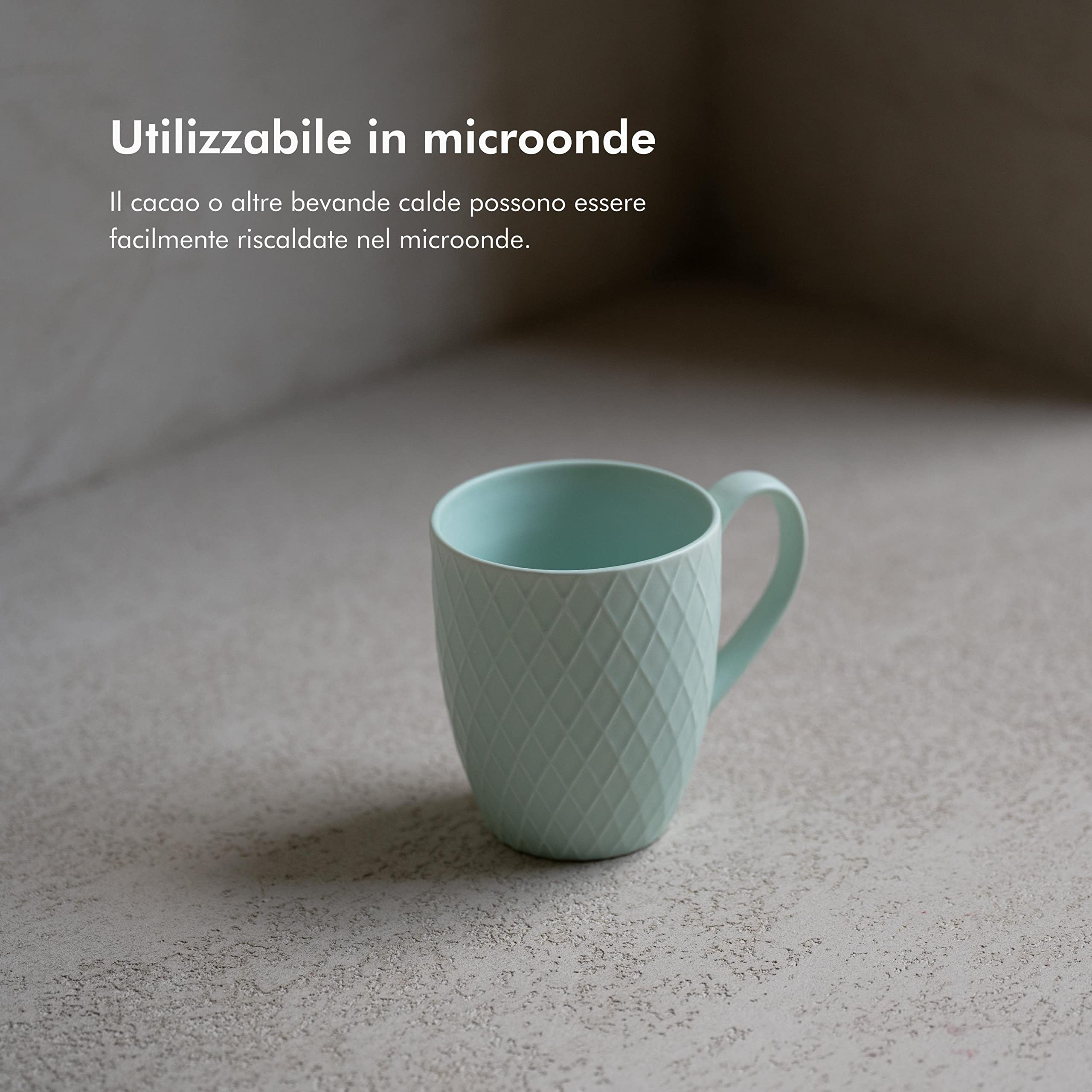 KIVY Tazzine Caffè [6 x 400 ml] – di Qualità con Manico Grande – Set Colazione Tè