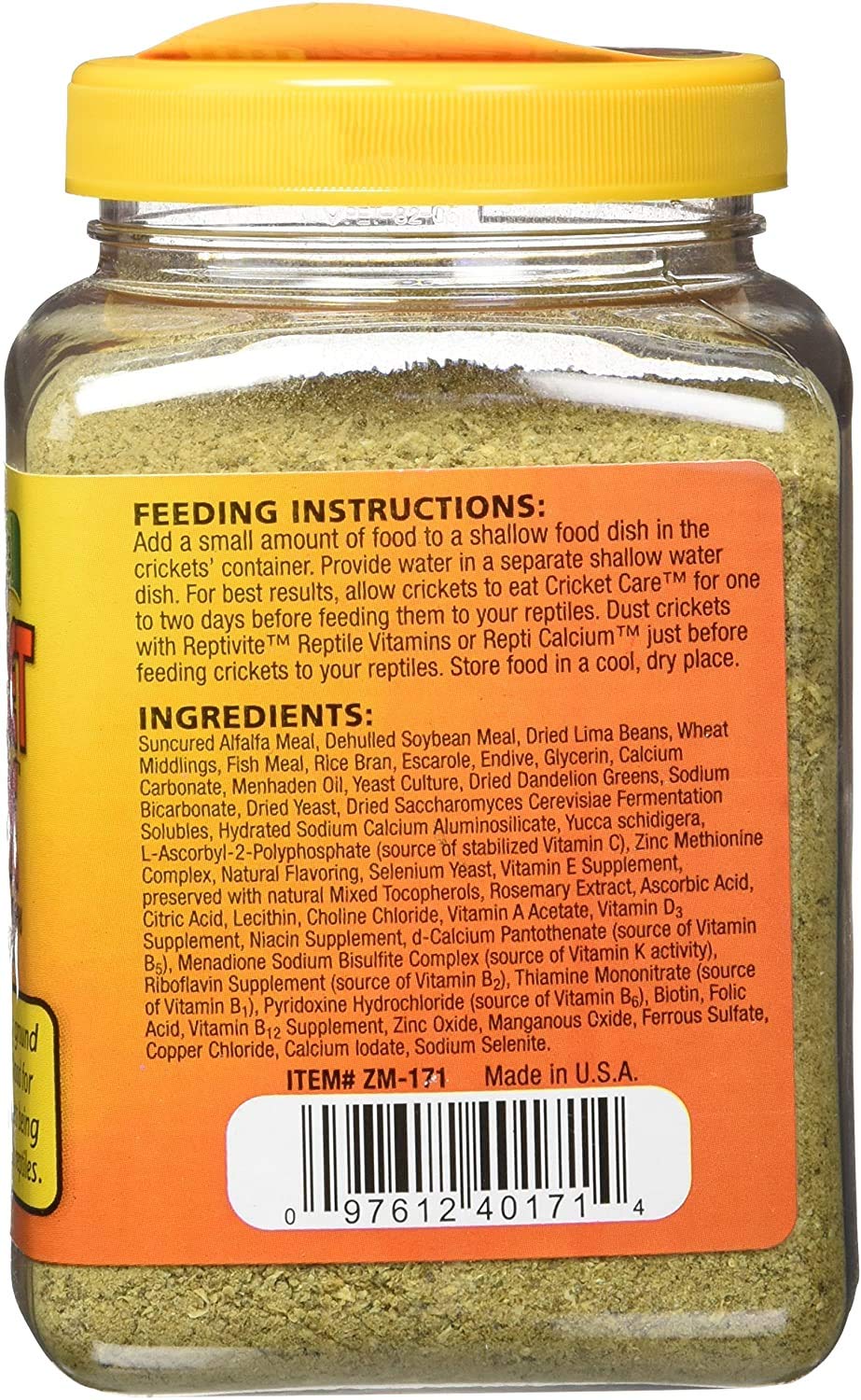 Zoo Med Natural Cricket Care For Crickets Being Fed To Reptiles 10-Oz. - 10 Pack