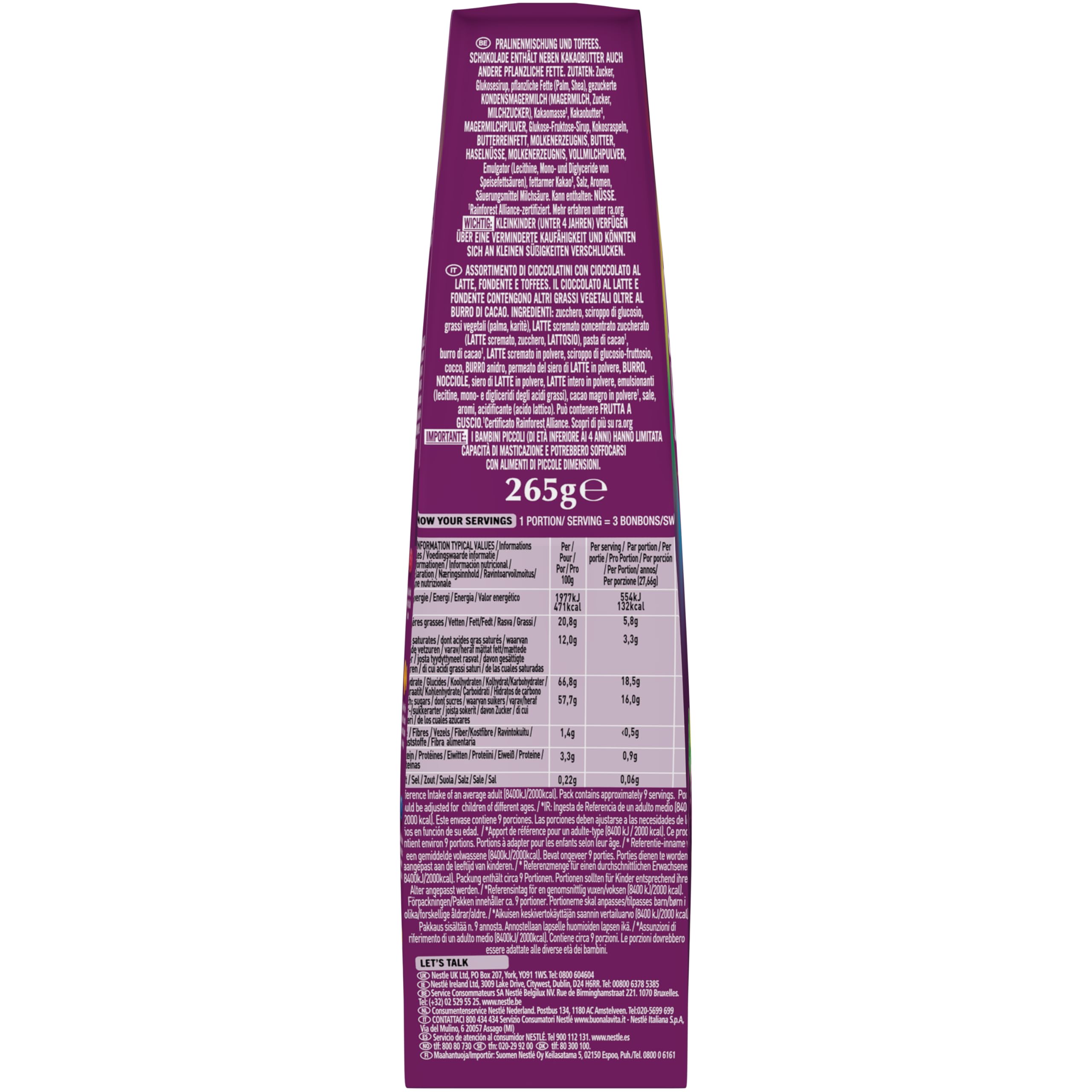 Nestlé Quality Street Czekolada mleczna i karmelowa Pudełko 265 g