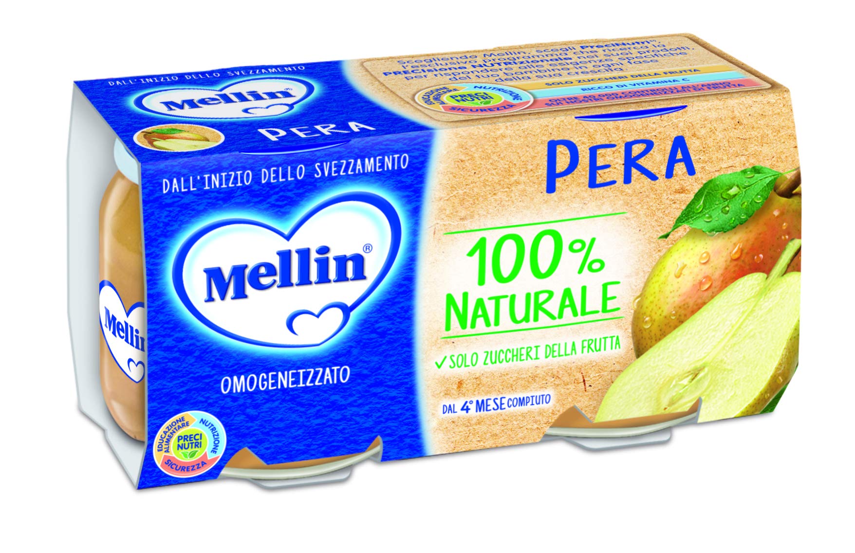 Mellin Omogeneizzato Pera - 24 vasetti da 100 gr