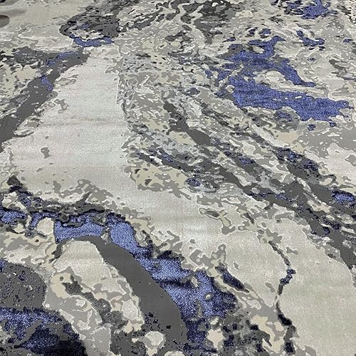 Miniatura 4 de LUXE WEAVERS Alfombra abstracta de mármol azul 4x5 felpa sala de estar alfombra