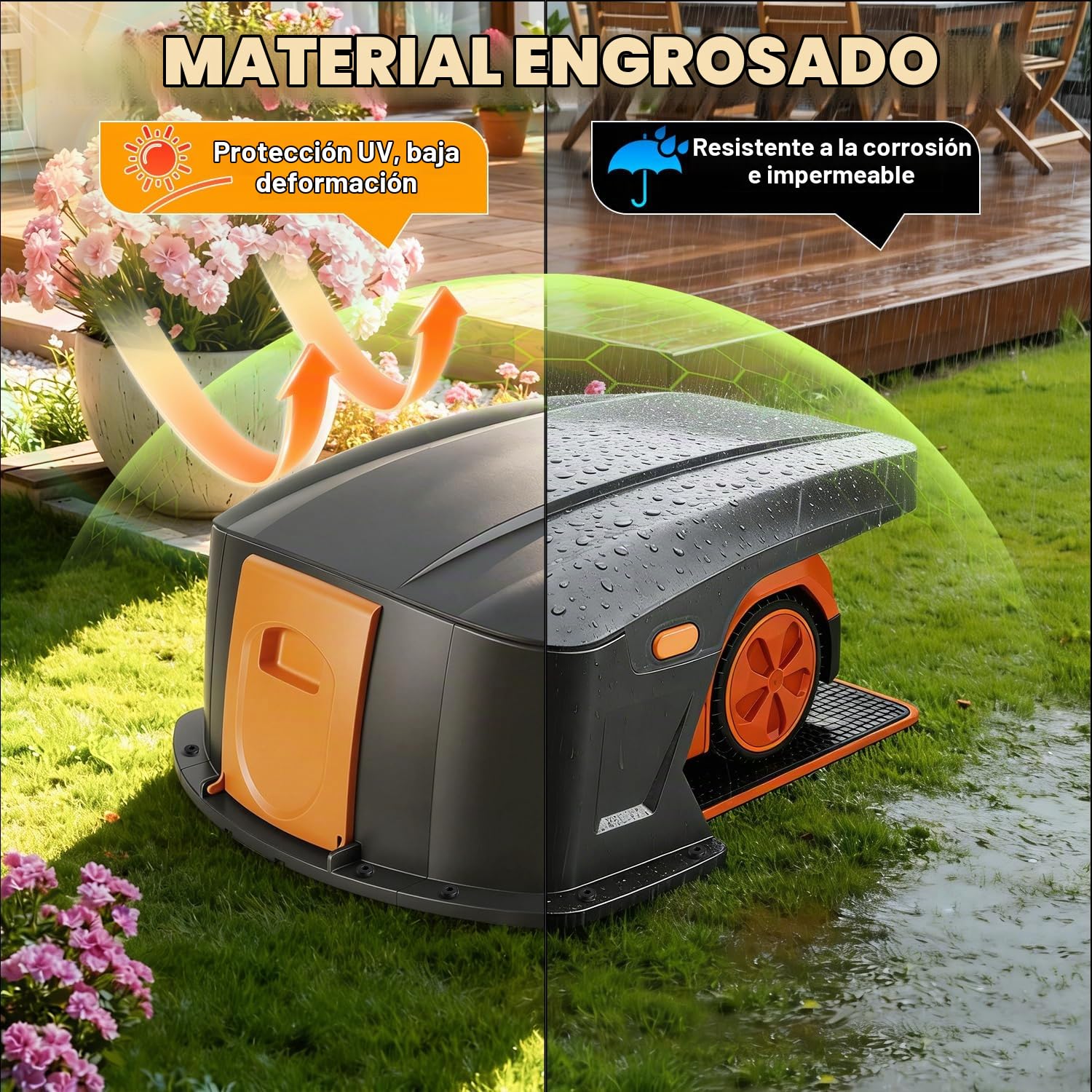 Garaje plegable para robot cortacésped, estación de carga compatible, cubierta protectora para robot cortacésped, accesorios para robot cortacésped, sin bloqueo de señal, protección UV