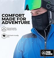 Vista 4 de Tough Headwear Máscara de media máscara de esquí para hombres y mujeres, máscara facial de invierno para clima frío, medio pasamontañas, polaina