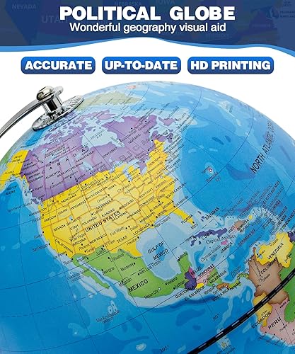 Miniatura 2 de Globo del mundo iluminado de 8 pulgadas con luz nocturna de constelación, globo educativo iluminado para niños y adultos, globos de aprendizaje de