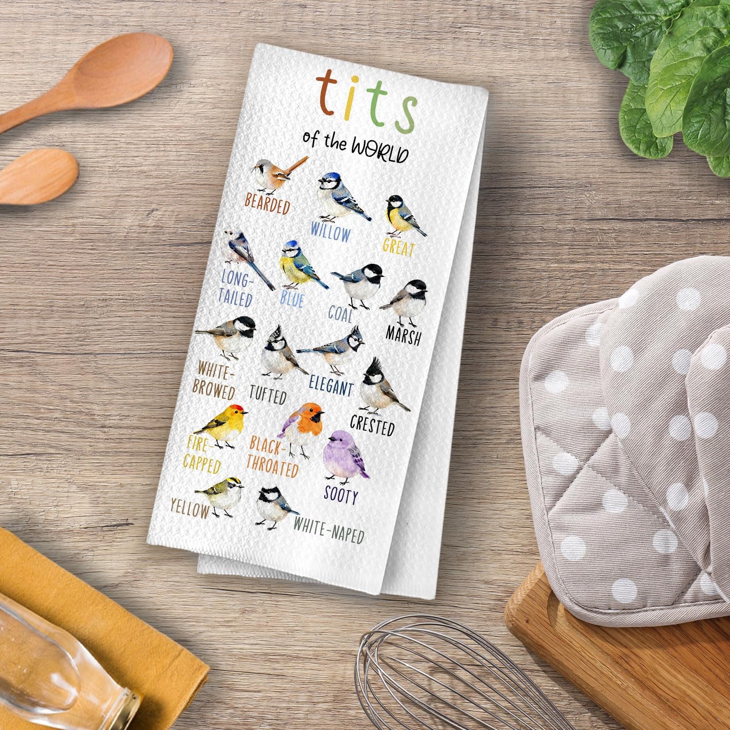 Bird Watching Kitchen Towels - Bird Gifts Decorative Waffle Dish Towels, Birding Gifts Hand Towel, Birds Tea Towel, 16x24 Inch