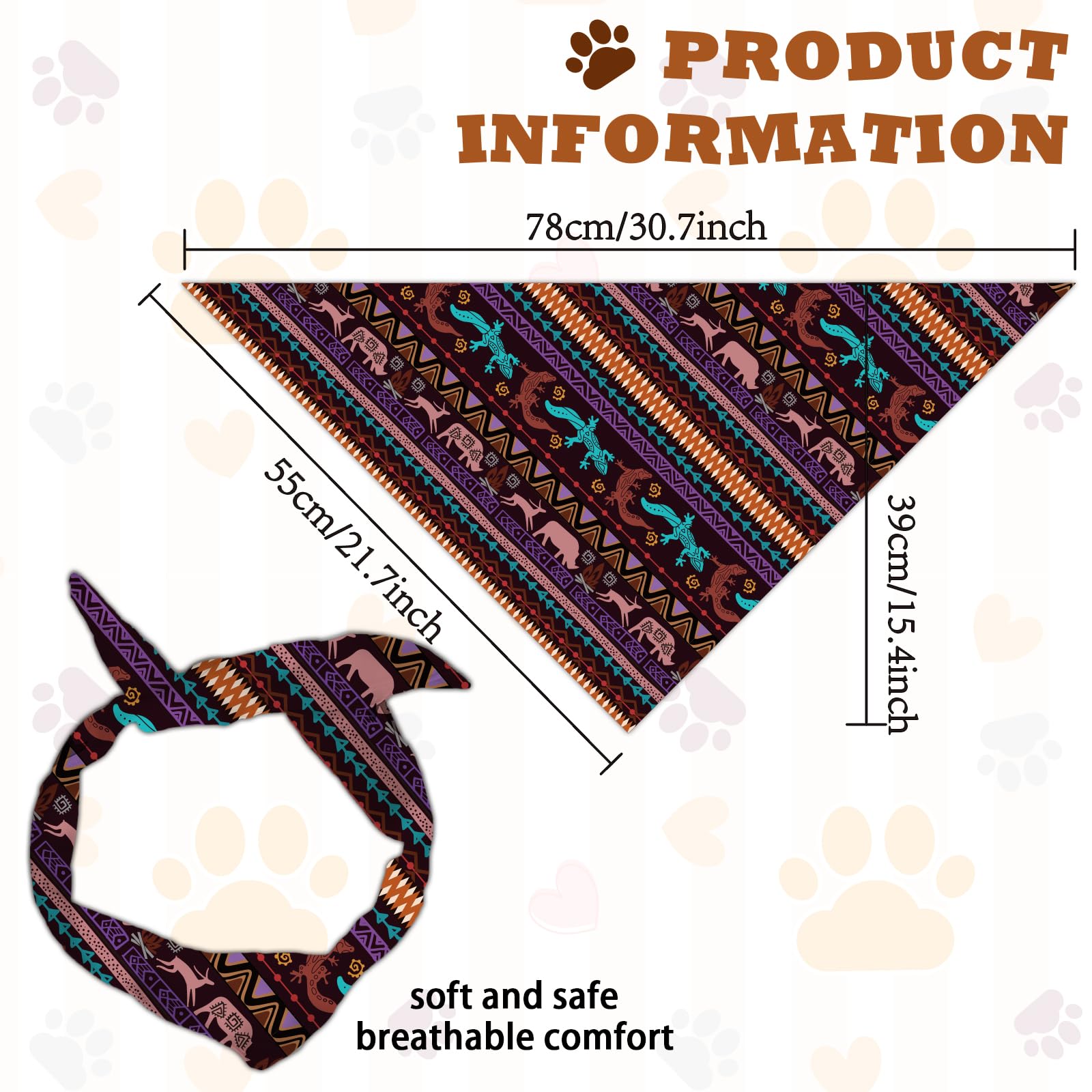 arricraft 1 Pc Aztec Style Dog Bandana - Image 2