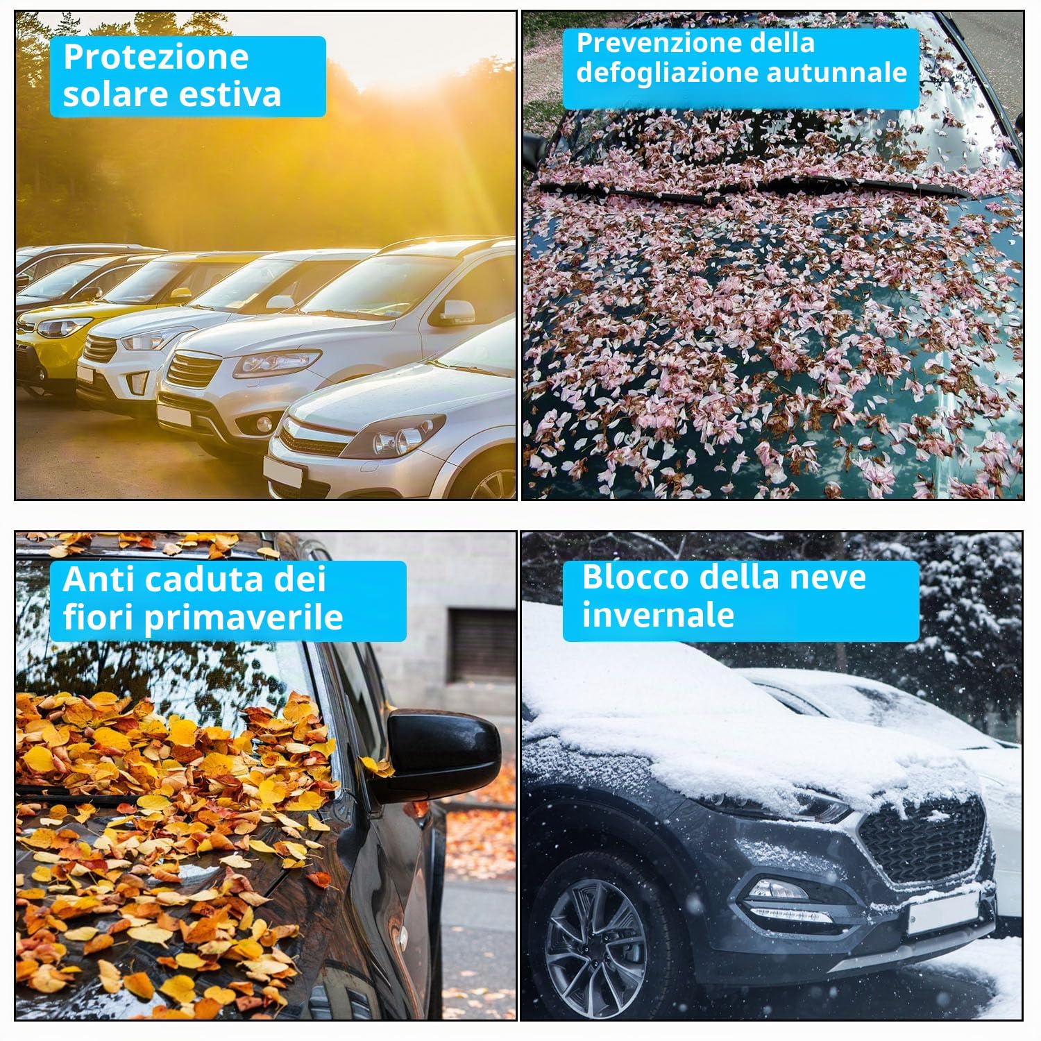 Copertura Parabrezza Auto Antigelo 150x100cm Protezione Antighiaccio Ripiegabile per Auto e SUV