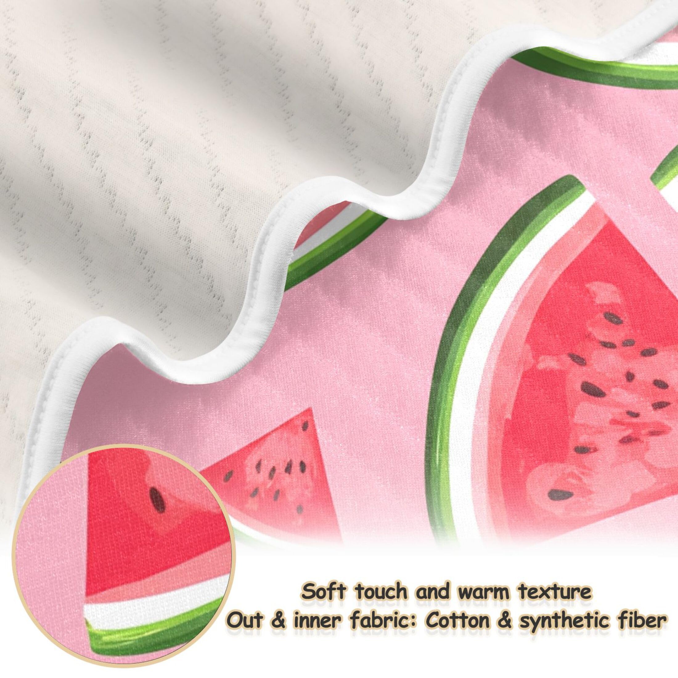 Burbuja Watermelon Slices Baby Blanket for Boys Girls, Nursery Soft Warm Swaddling Receiving Baby Blankets, 30x40 in Toddler Blanket