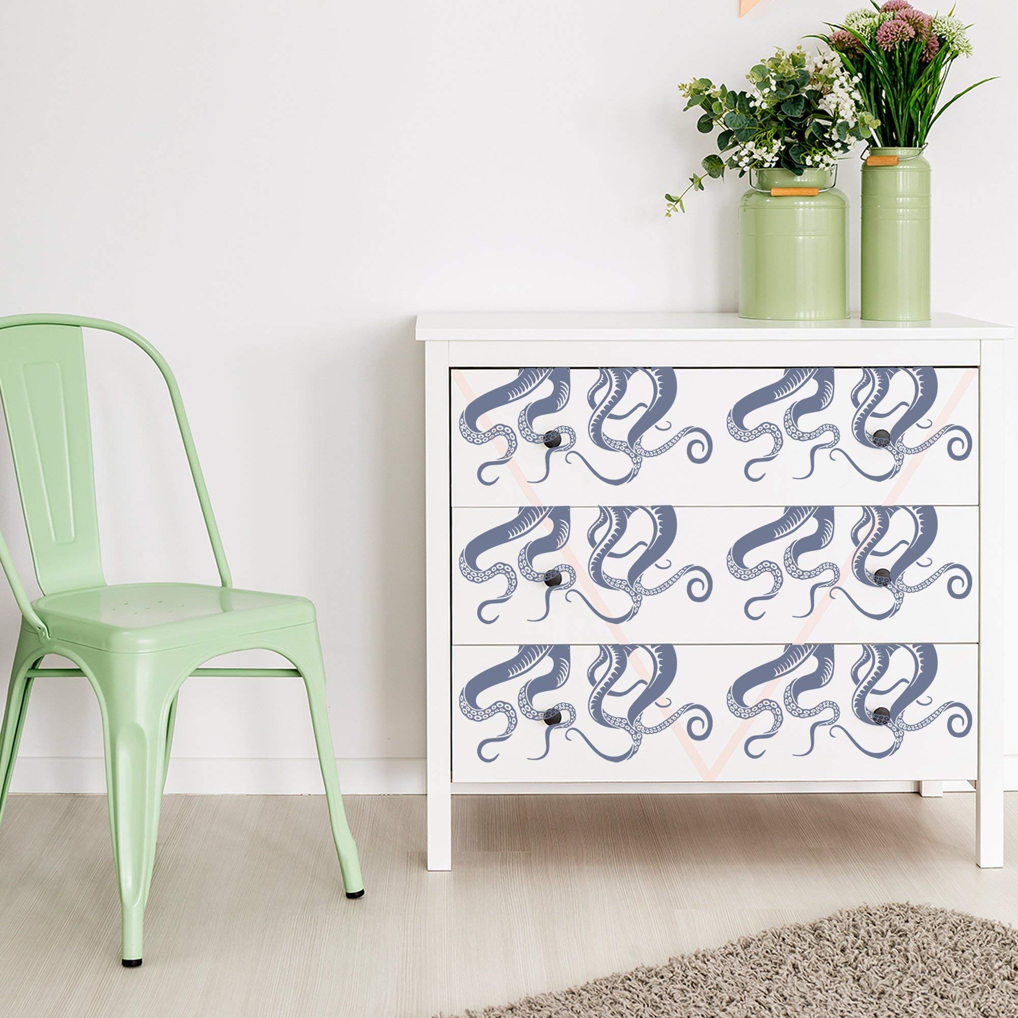 Adhesivo de Vinilo para Pared con diseño de tentáculo de Pulpo, para baño, océano Gigante, diseño de Animales Marinos, Silueta Kraken, 94'' x 44'' (240x112 cm)