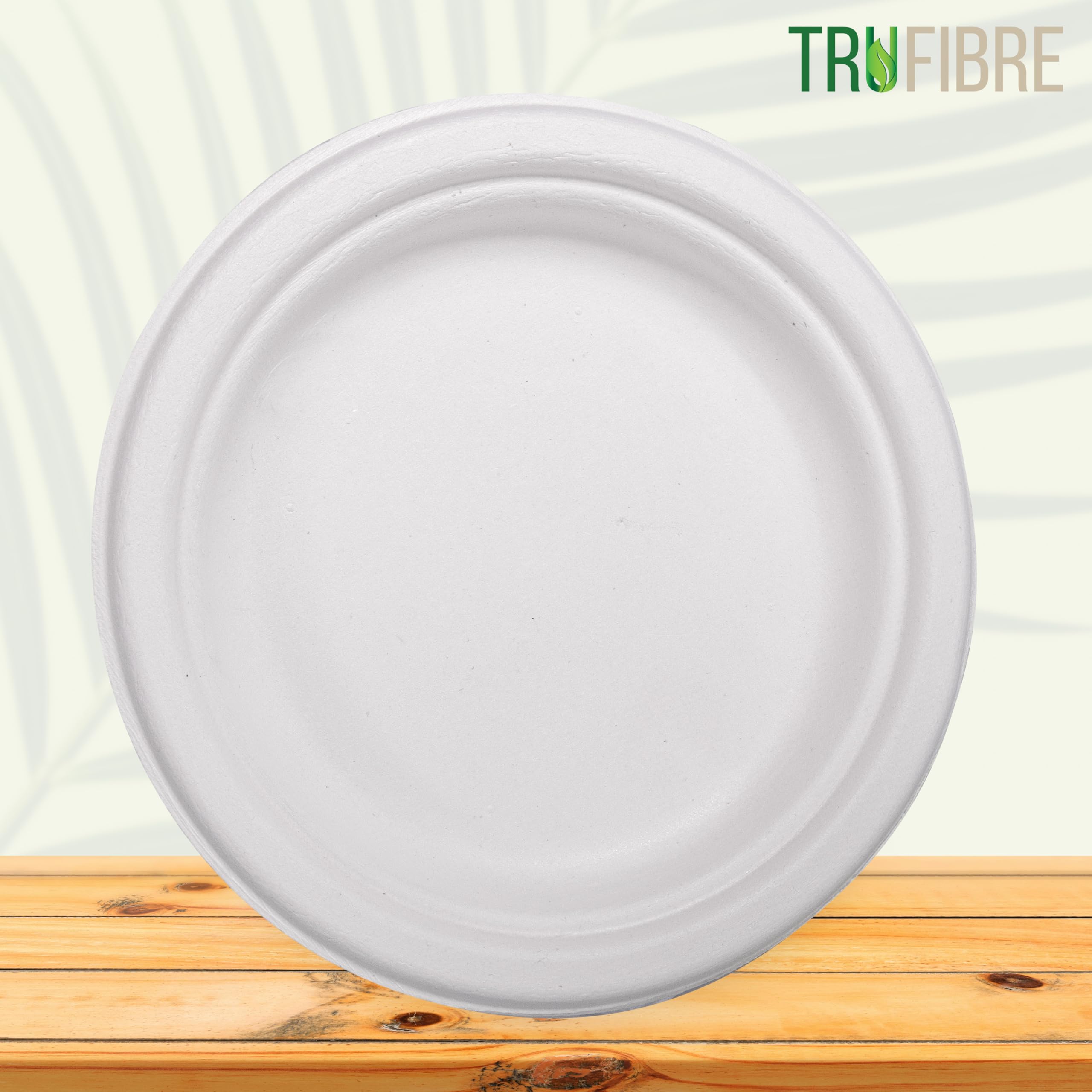 Platos de papel de 7 pulgadas, contenedor de alimentos compostable de bagazo, desechable, apto para microondas para almuerzo, cena, fiesta, suministros, eventos, a granel, paquete de 125