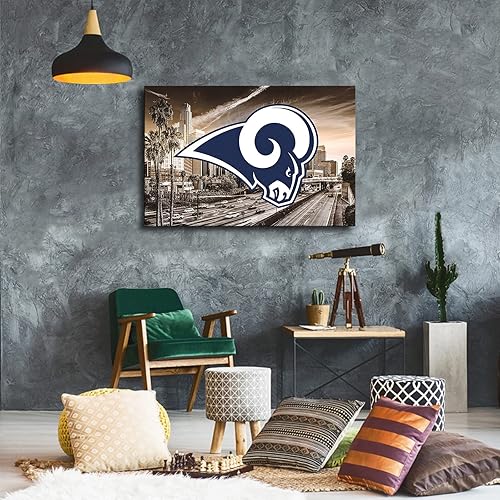 Miniatura 5 de Póster de fútbol americano de Los Angeles City Rams en lienzo impreso para decoración de pared, arte para sala de estar, dormitorio, sala de estar,