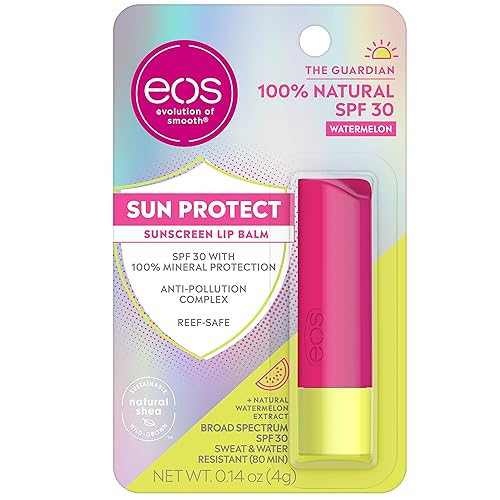 eos Sun Protect - Sandía  Bálsamo labial SPF con protección SPF 30 y resistente al agua  Cuidado de labios para nutrir los labios secos  Sin gluten