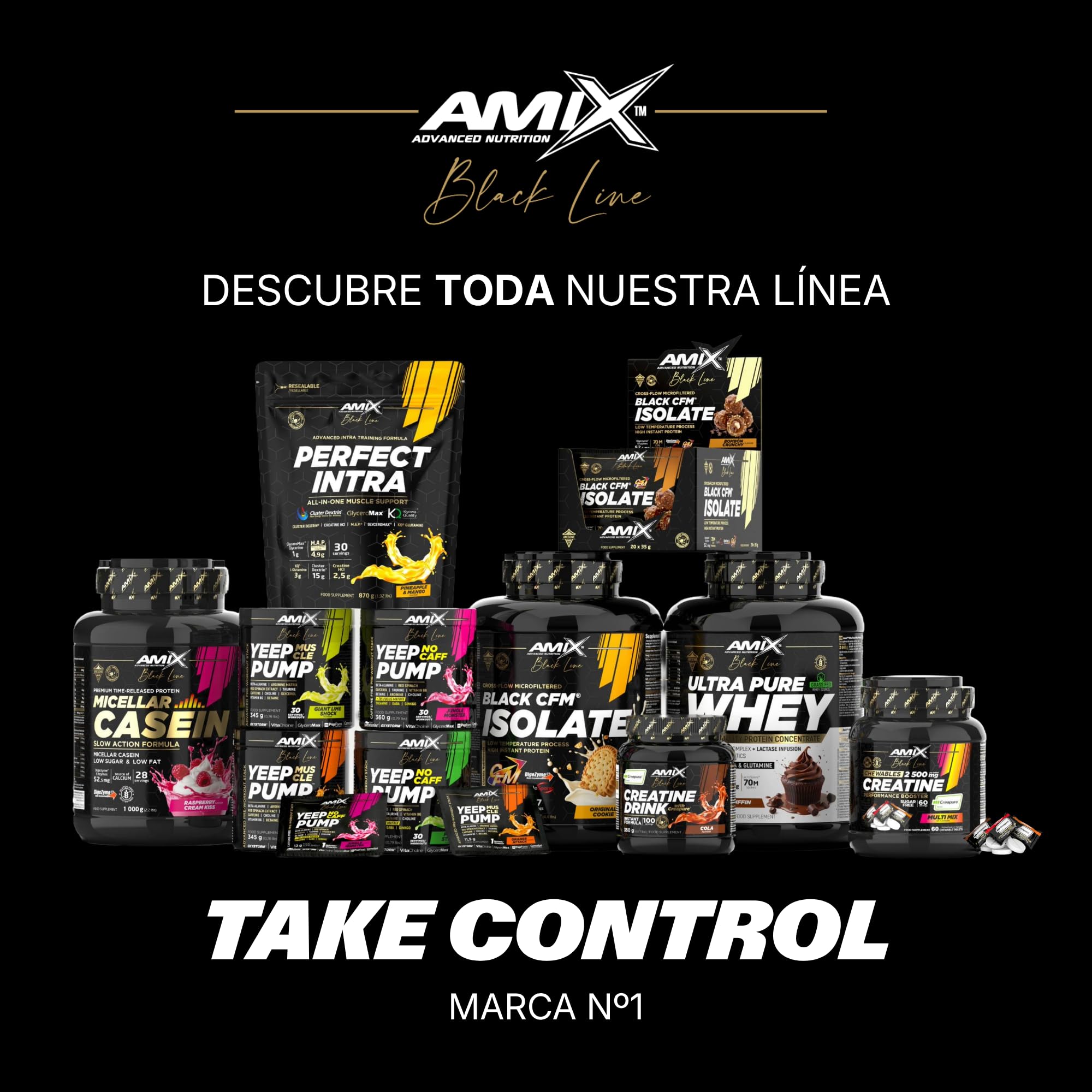 Amix | Proteína BLACK CFM ISOLATE - Ayuda a Mantener la Masa Muscular - Con Enzimas Digestivas - Fácil Digestión - Rápida Absorción - Proteína en Polvo - 1 Kg - Sabor Cookie
