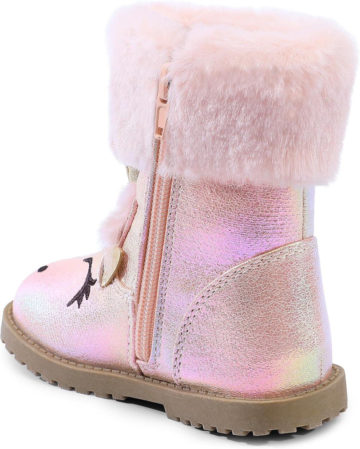 Girls Winter Boots Unicorn Snow Boots for Toddler Girls Side Zipper - Image 4