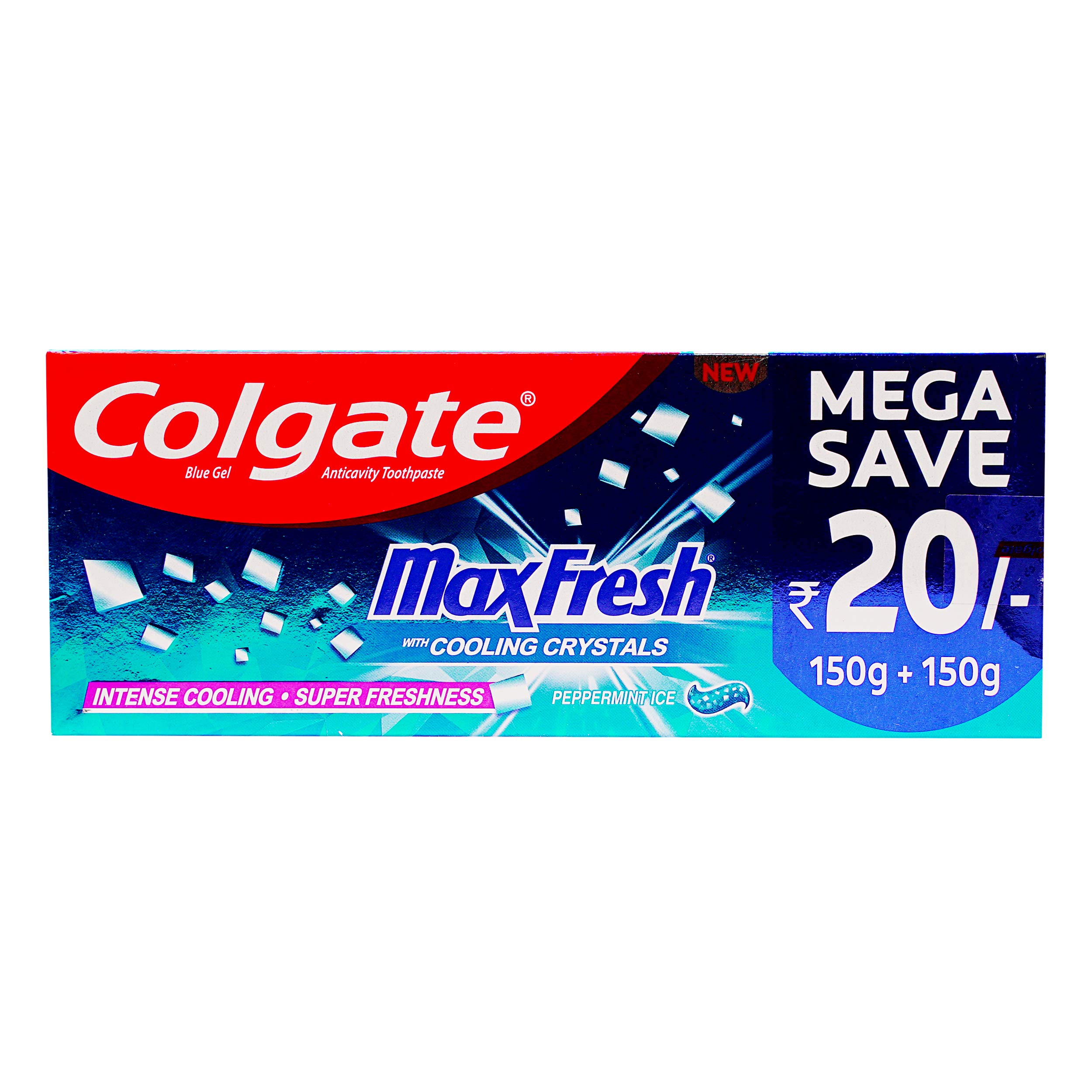 Toothpaste Maxfresh with Cooling Crystals, 2 X150 gm Blue Box