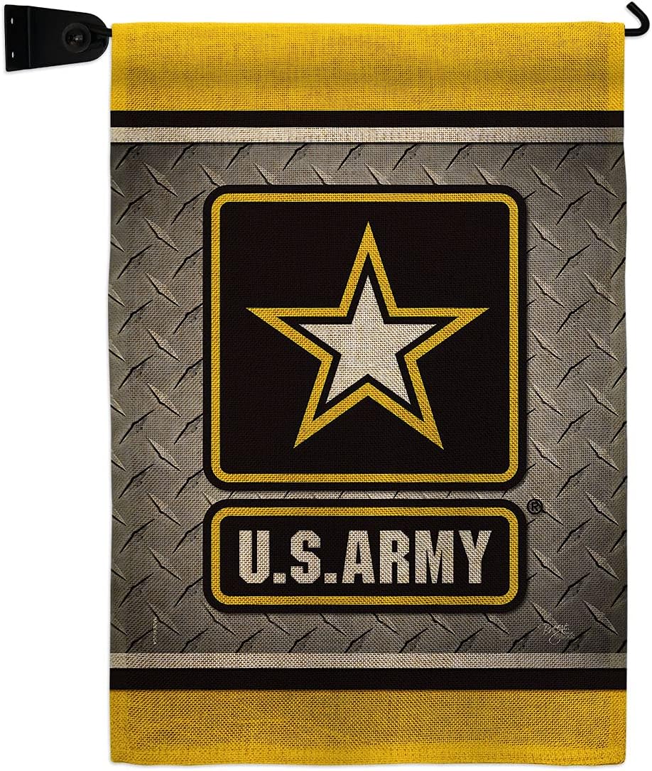 Army US Steel Garden Flag Armed Forces Rangers United State American Military Veteran Retire Official Small Decorative Gift Yard House Banner Double-Sided Made In USA 13 X 18.5