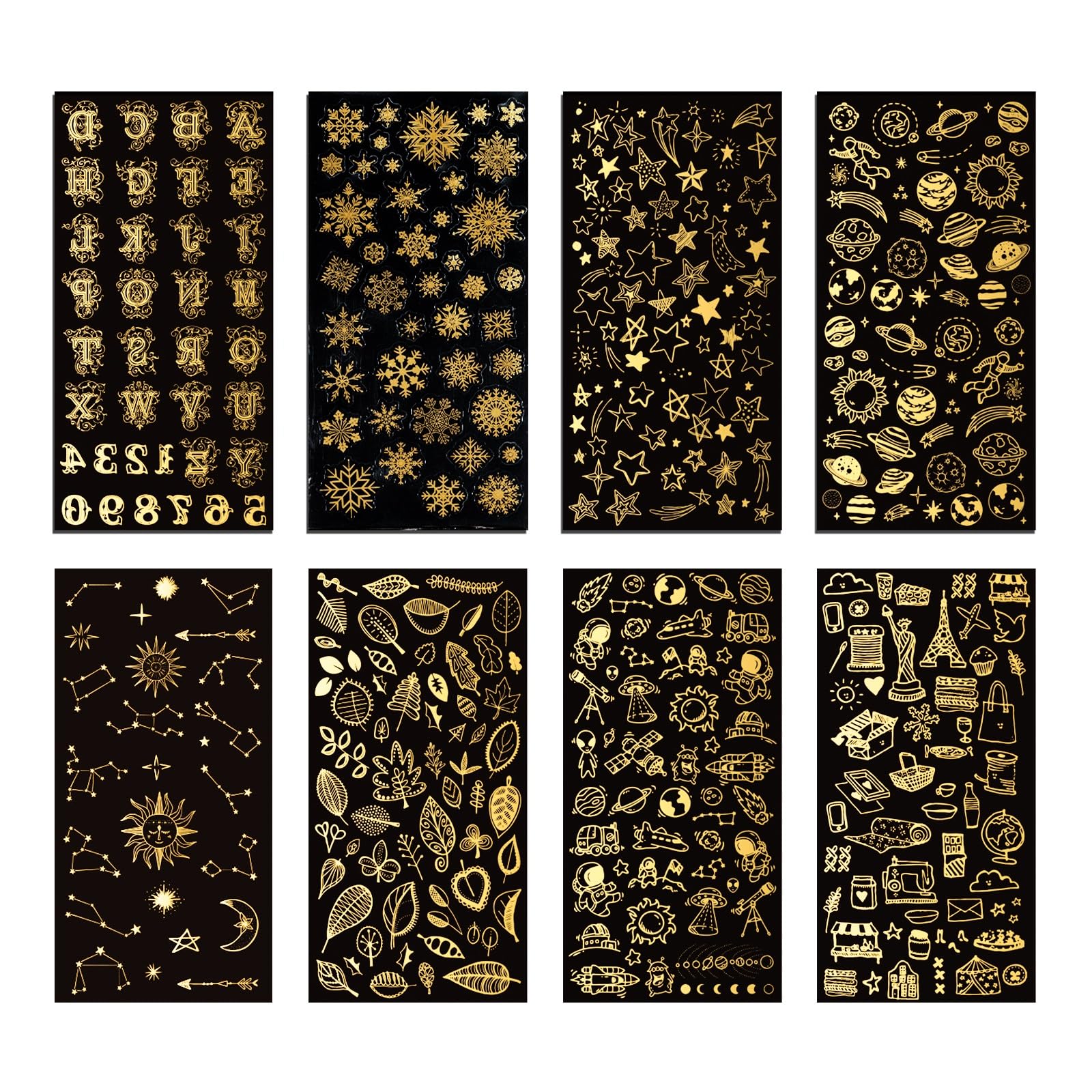 Pegatinas infantiles, Pegatinas Scrapbooking Doradas Autoadhesivas diferentes patrones impermeables scrapbooking pegatinas aesthetic decorativo papel accesorios estrella constelación pegatinas