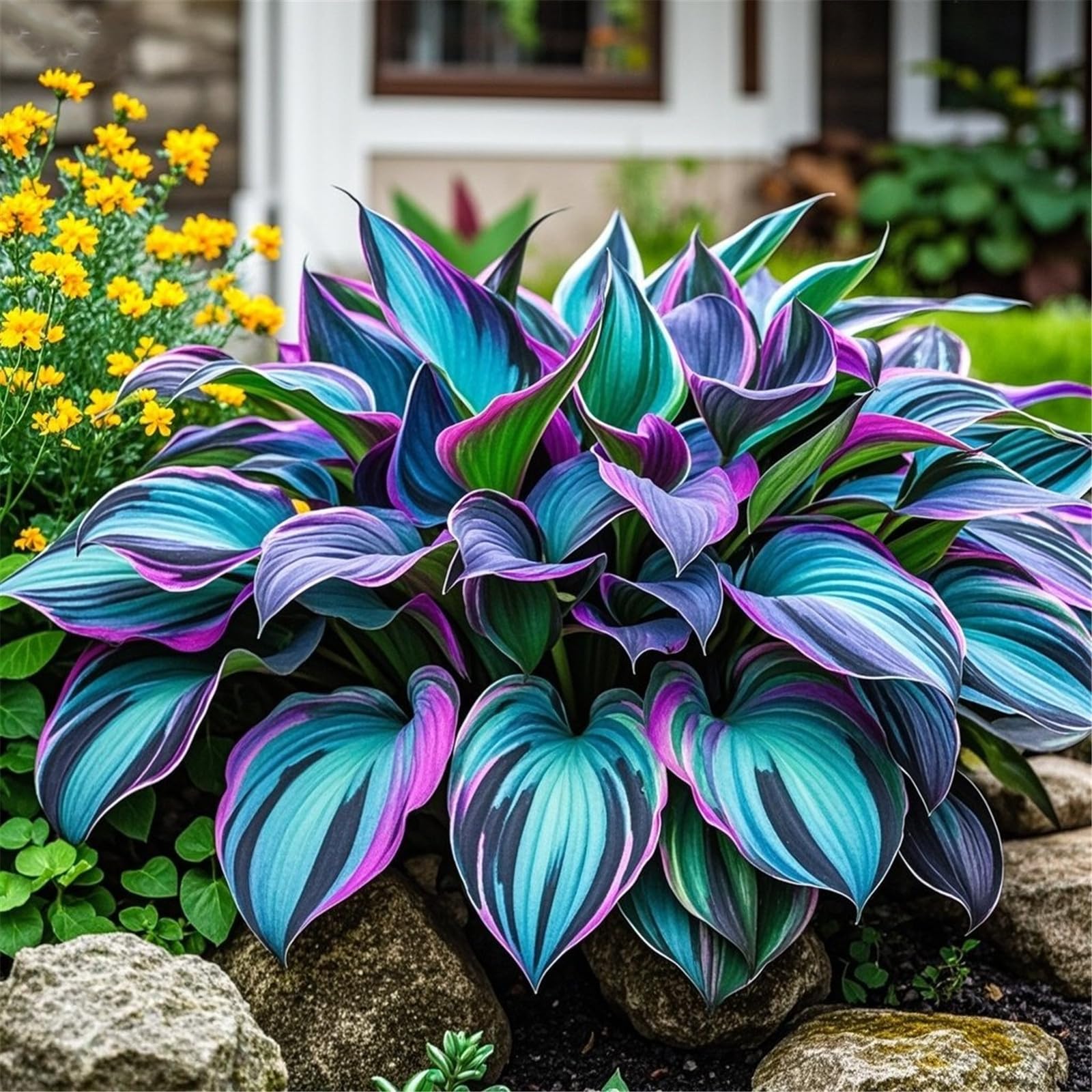 Excellent Display, Perennial, Easy Plant, Wedding Ornamental Flowers, Garden Bulbs, Midnight Hostas Bulbs UK, Hosta Plants for Sale, 4bulbs-k