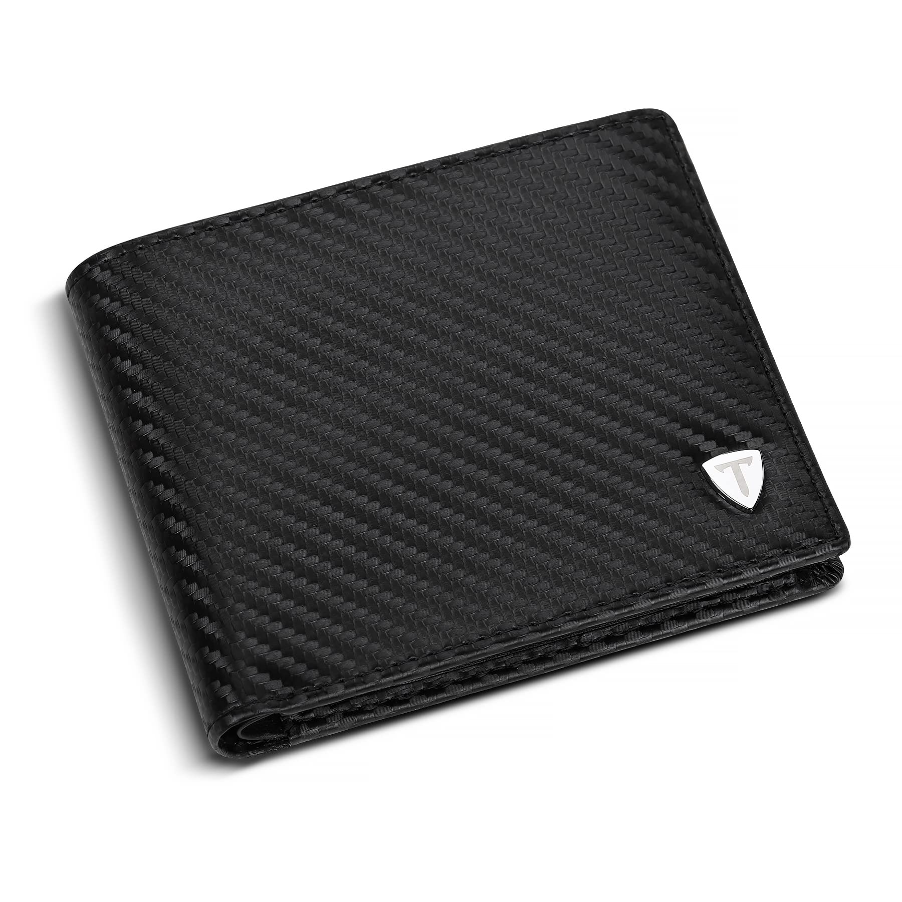 Wallets mens, Leather Wallet, RFID Blocking wallet, Carbon Fibre Bifold
