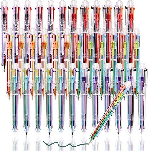 JPSOR Paquete de 36 bolígrafos divertidos para niños bolígrafo multicolor 6 en 1 bolígrafo de barril transparente de 6 colores de 0020in retráctiles