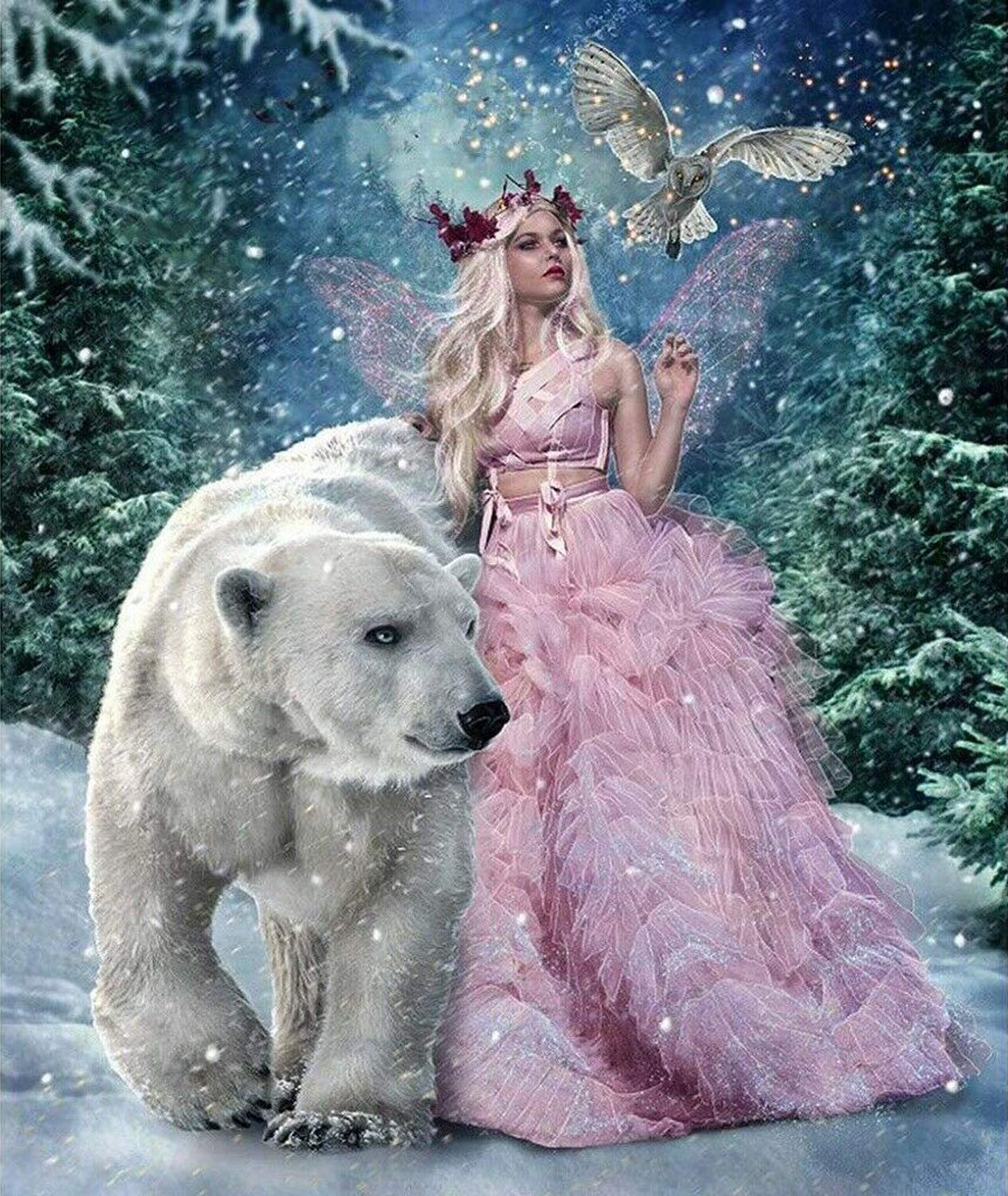 manyile DIY 5D Diamond Painting Kits,Full Round Drill Embroidery Paintings Pasted Pictures Cross Stitch Arts Crafts Perfect for Relaxation and Home Wall Decor(Pink Beauty, 30 * 40cm)