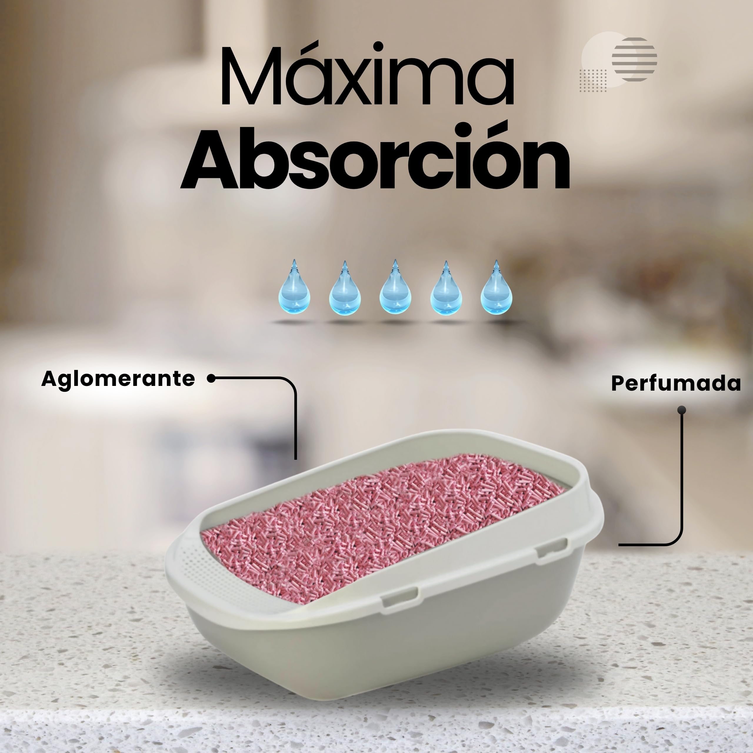 Arena Natural para Gatos, 16 kg, melocotón, con Fibra de Guisante y almidón de maíz, Vegetal, Biodegradable, aglutinante, Elimina olores