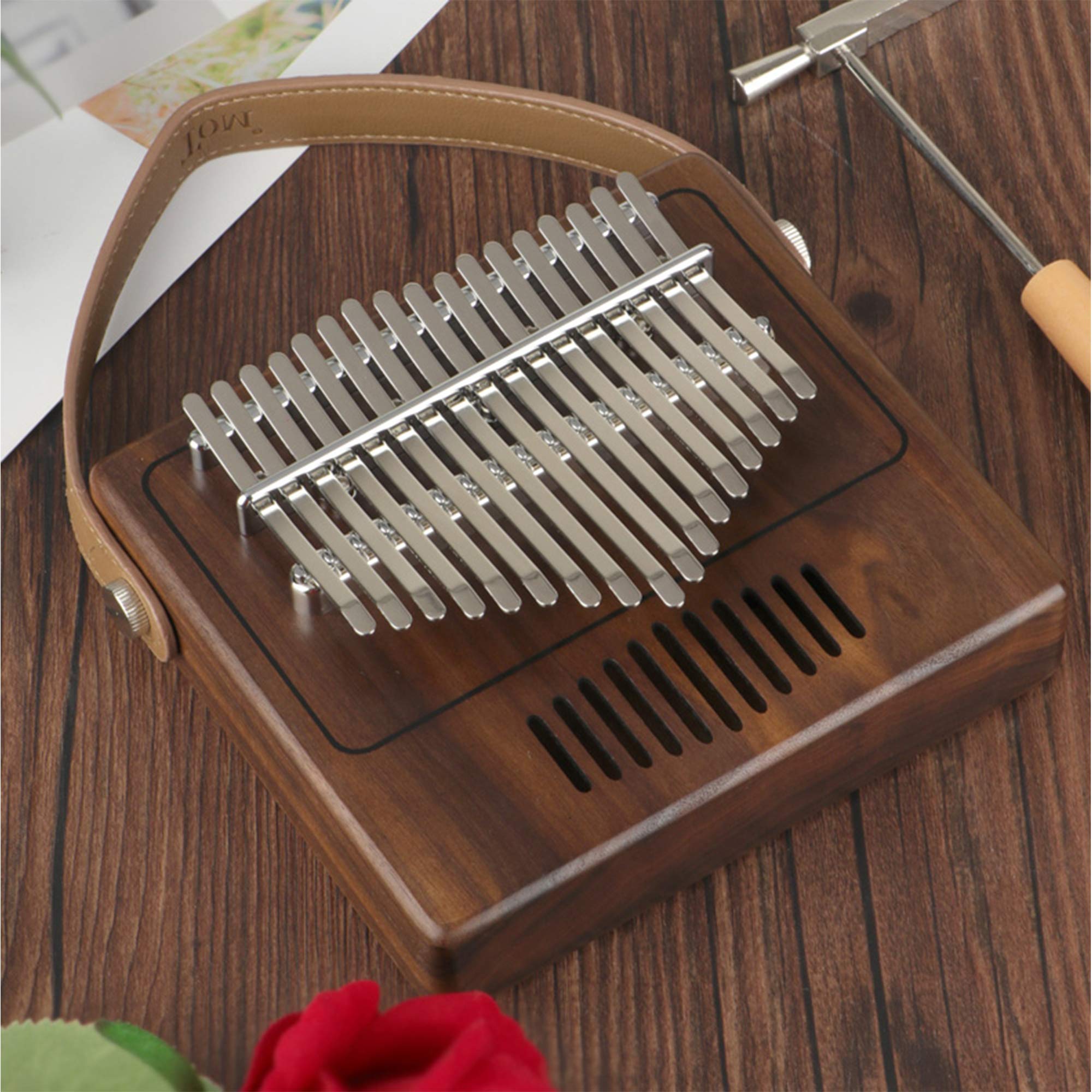 Kalimba 17 Tasti Thumb Piano Alta qualità in Legno di Mogano Mbira Body Musical Instruments Kalimba Piano Music Box Creativo