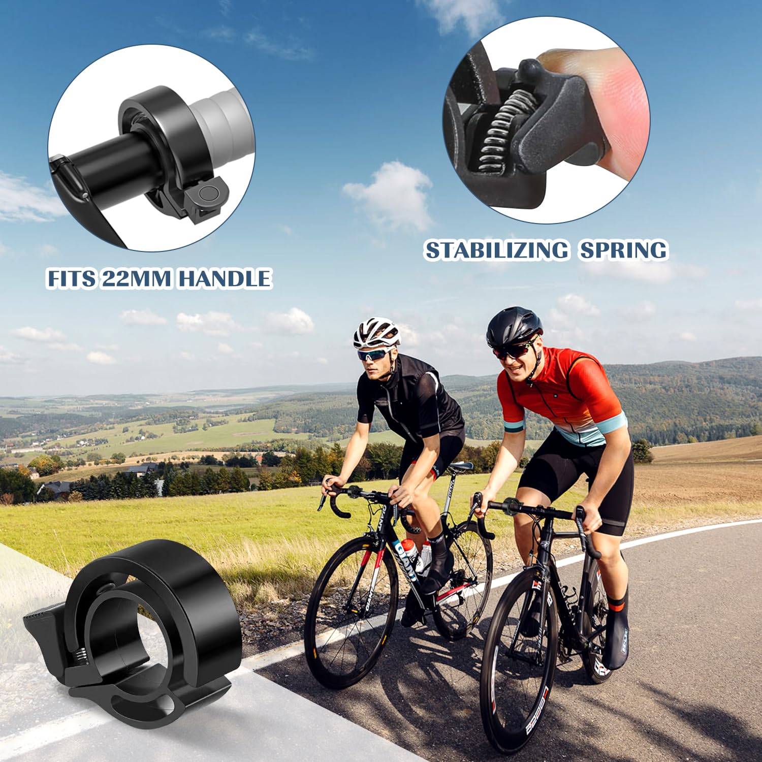 Sonnette Vélo NVIYAM - Mini Klaxon 100dB Étanche Pour Guidon 22-24mm - Adulte Et Enfant