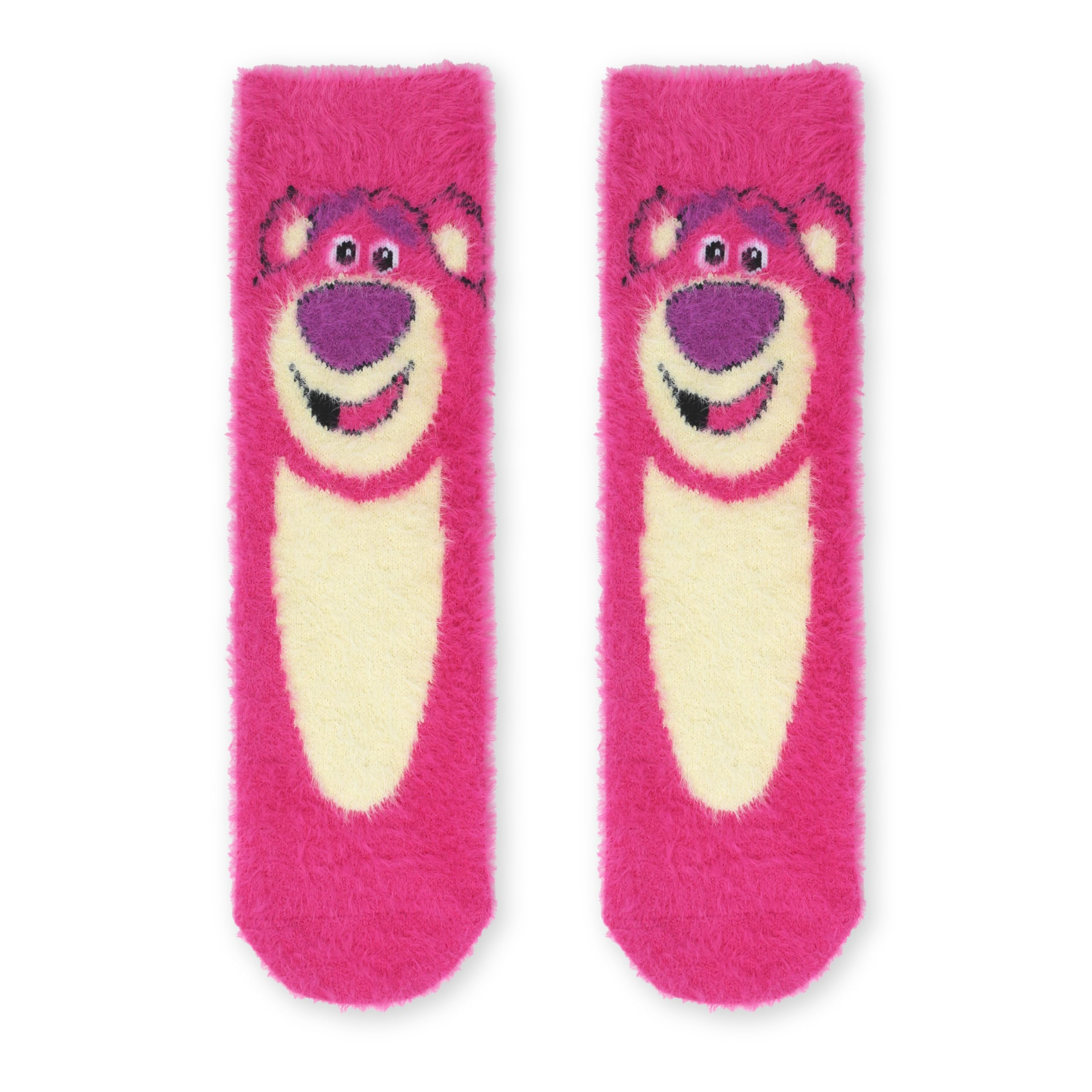 Disney Ladies Lotso Cosy Sock, Official Toy Story, Pink Fluffy Cosies
