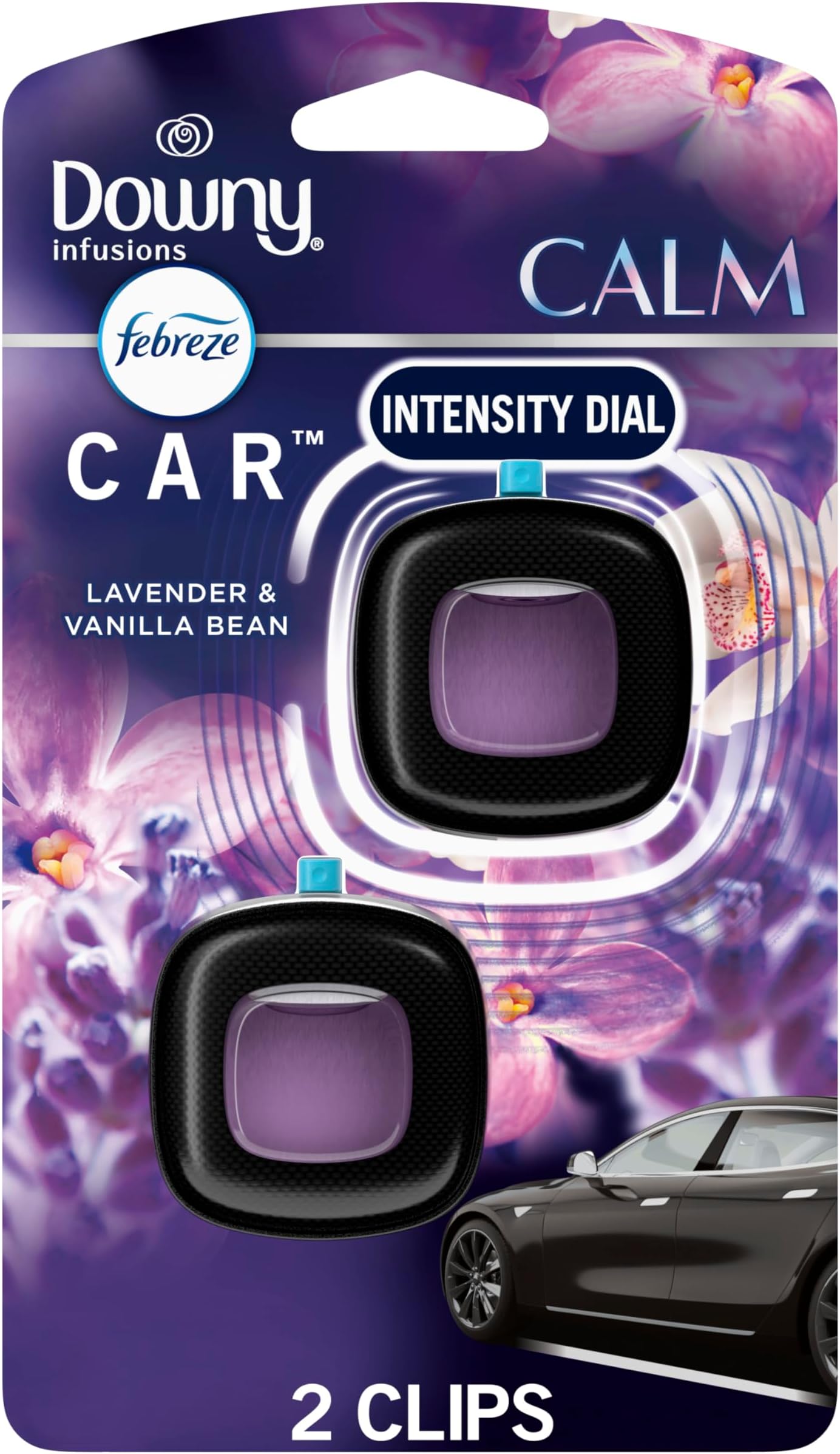 Febreze Car Vent Clip, Downy Calm Scent, 2 Count, 0.13 oz Total
