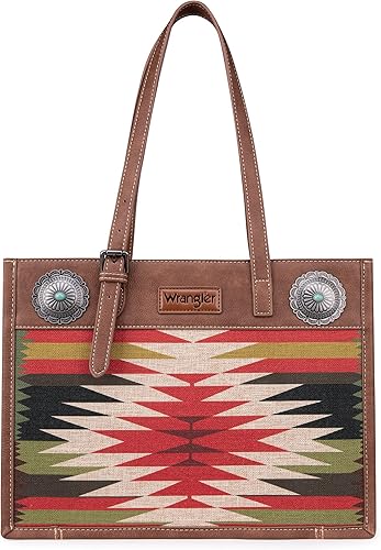 Miniatura 2 de Wrangler Aztec - Bolso de hombro abierto de lona con estampado azteca y cartera cruzada