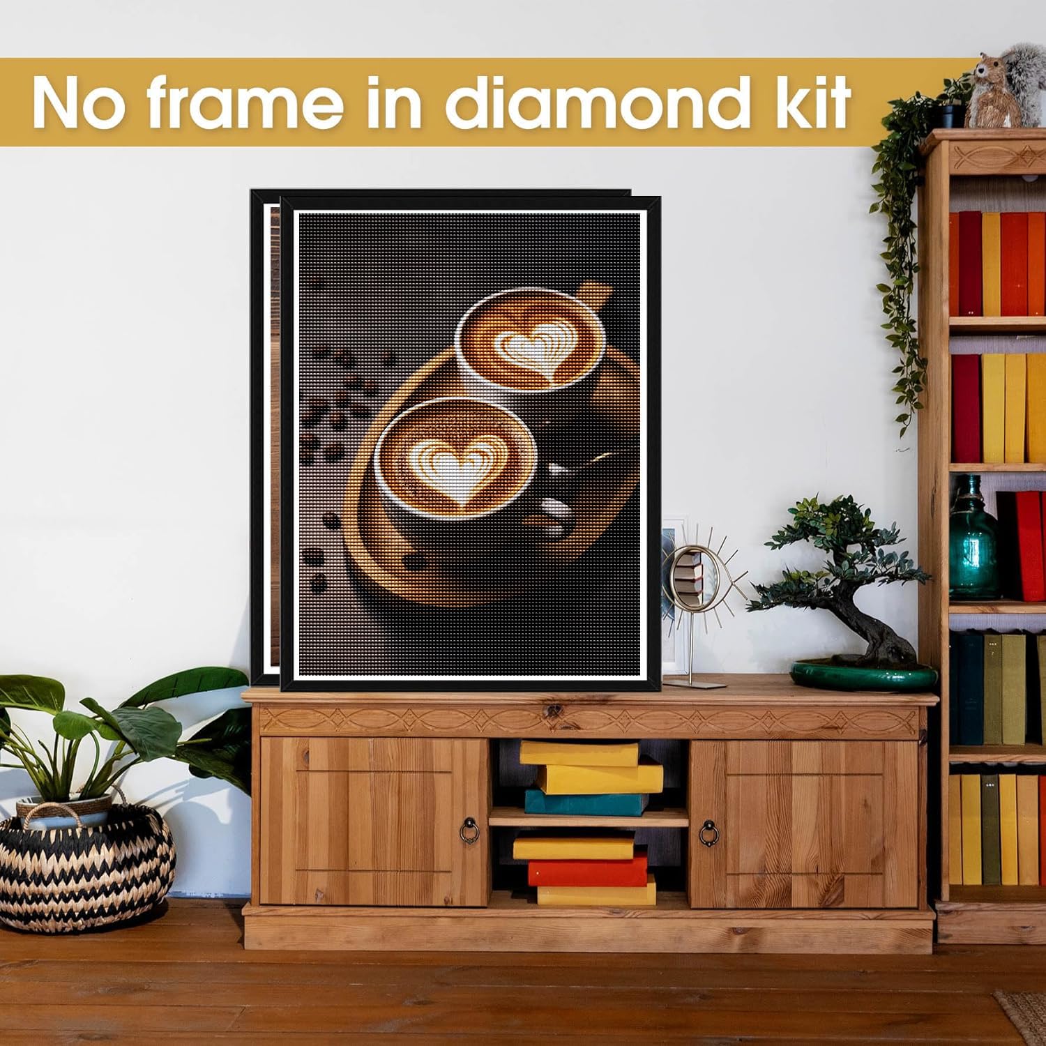 YSCOLOR Diamond Painting – Torta Al Caffè E Ciambella – 5D DIY – 30x40 Cm – Kit Completo Tela E Diamanti