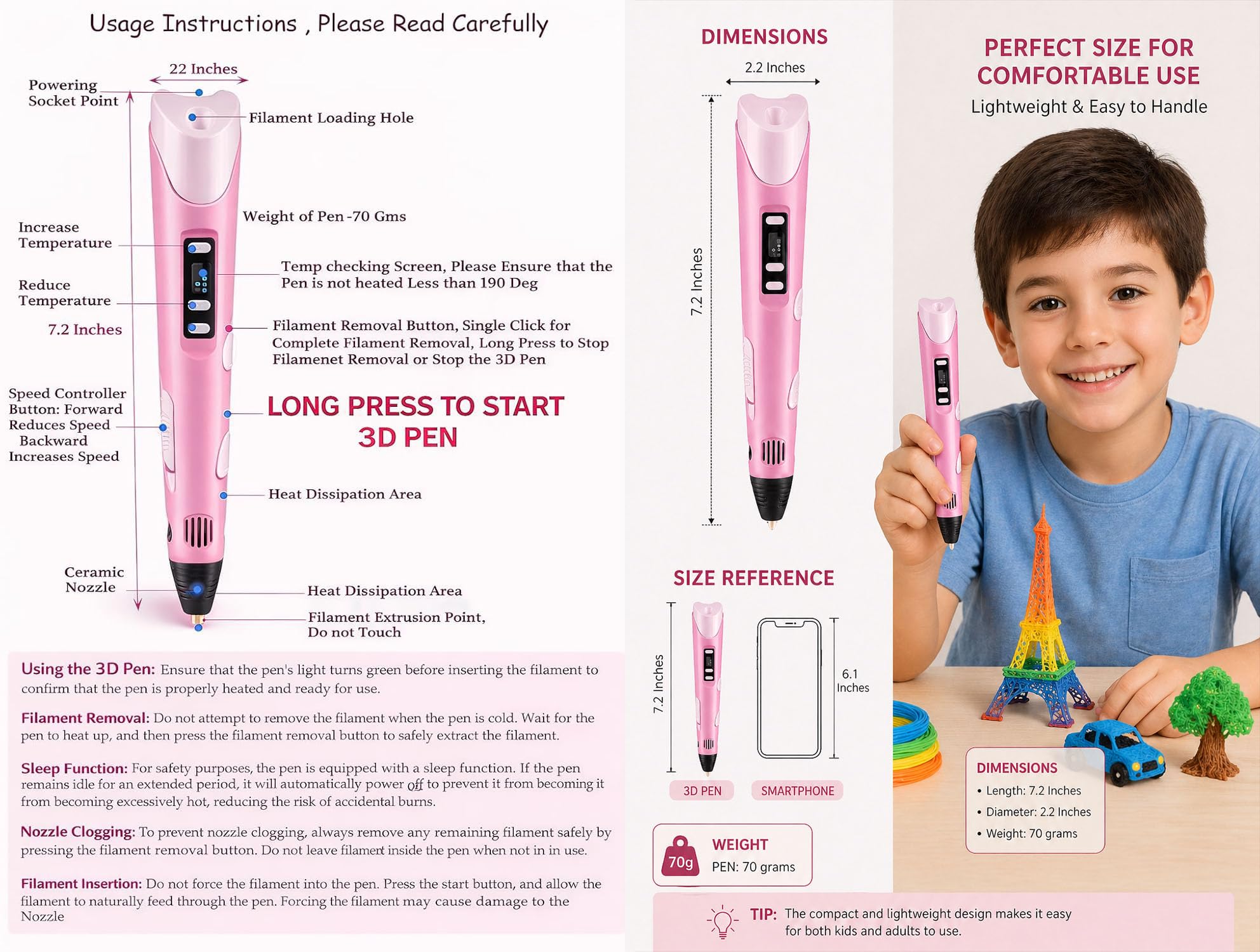 Magicwand 3D Printing Pen - Create Amazing Designs! -2