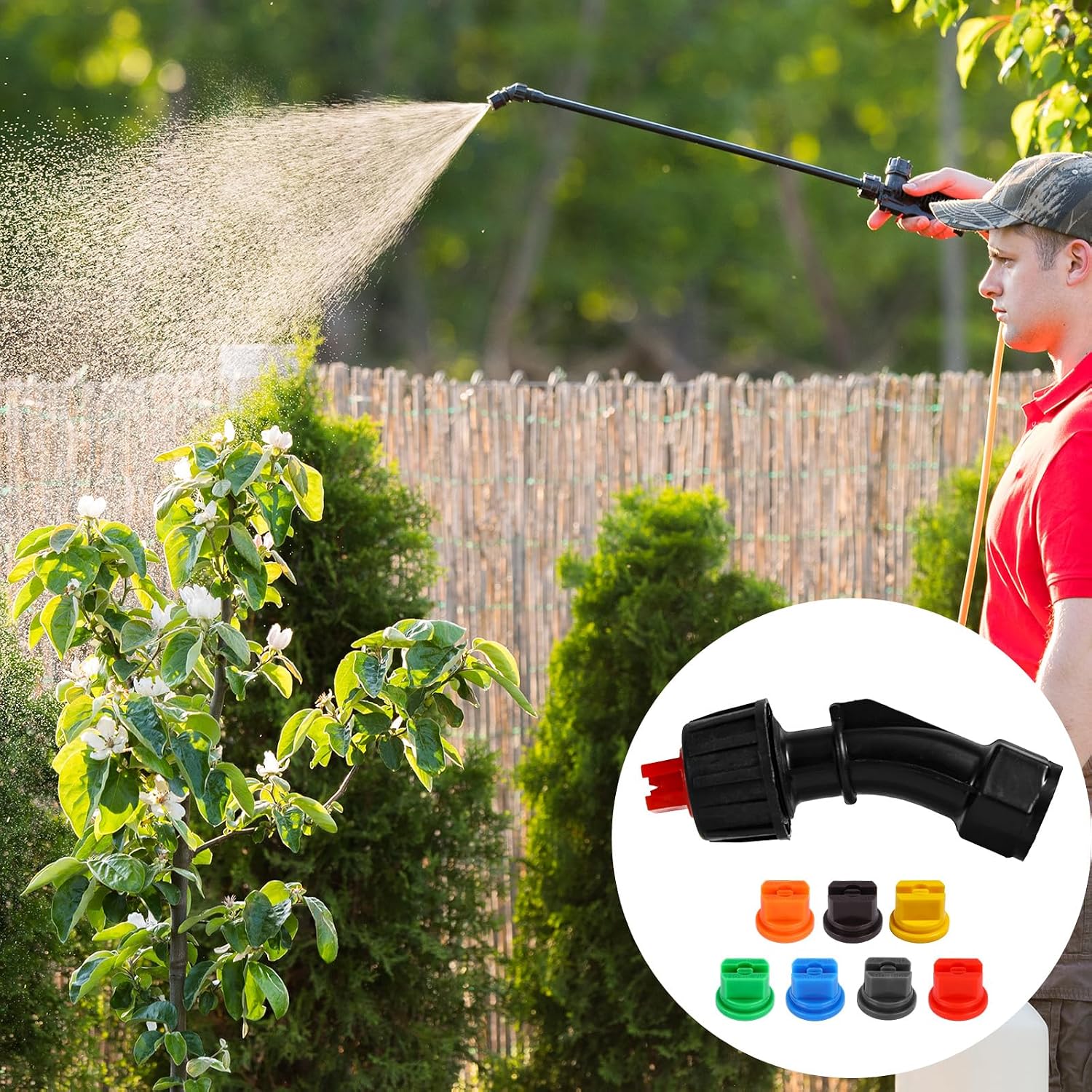2 Sets 110° Flat Fan Spray Nozzles, 14pcs 0.1-0.6mm Interchangeable Sprayer Replacement Nozzle Tips with M14x1.5 Elbow Base for Garden Boom Pump Sprayer Knapsack Agricultural Tank Equipment image 3