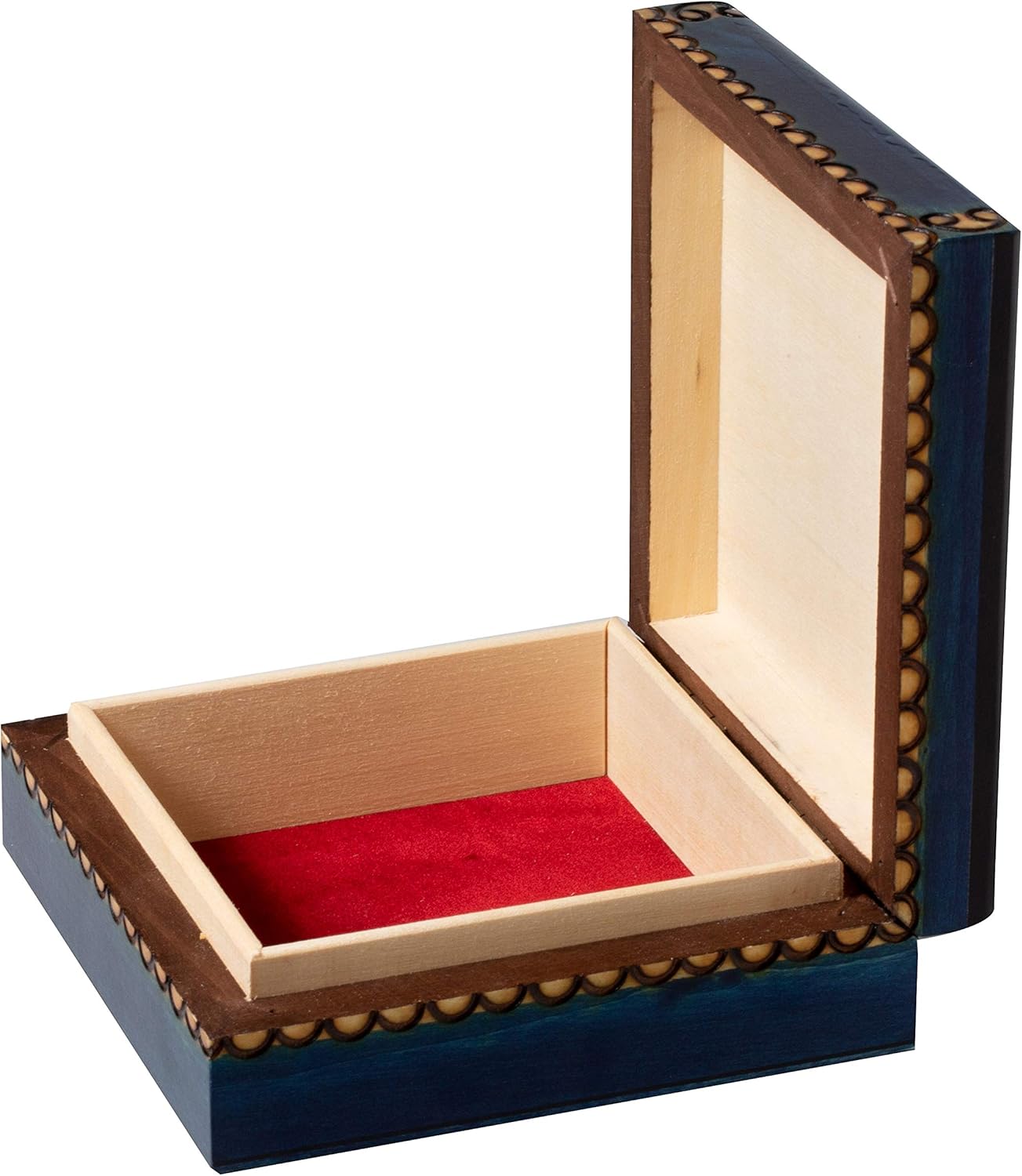 Artisan Owl Polish Handmade Chakra Luna Wooden Box with Vivid Colors